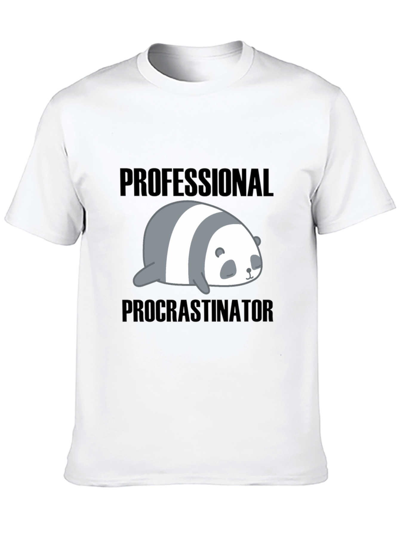 Black Professional Procrastinator Panda T-Shirt - Funny Graphic Tee view 10
