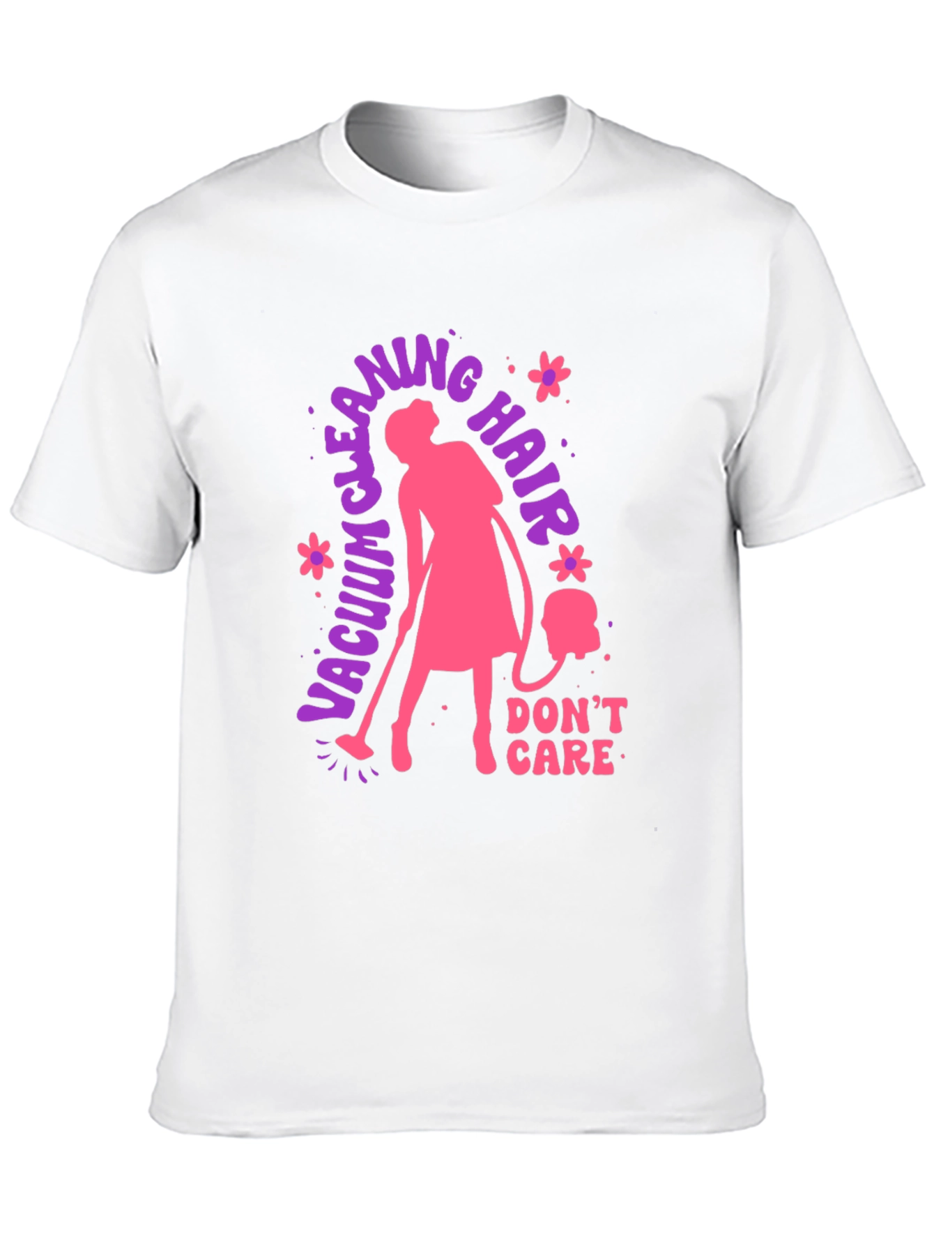 Black Vacuum Cleaning Hair Don't Care T-Shirt view 10