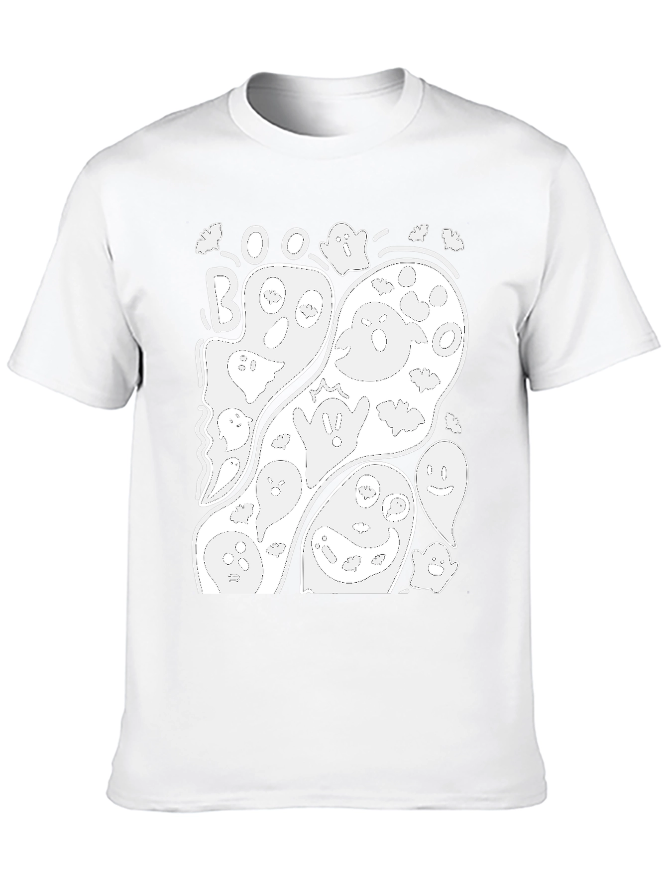 Black Ghostly Boo Halloween Graphic T-Shirt view 10