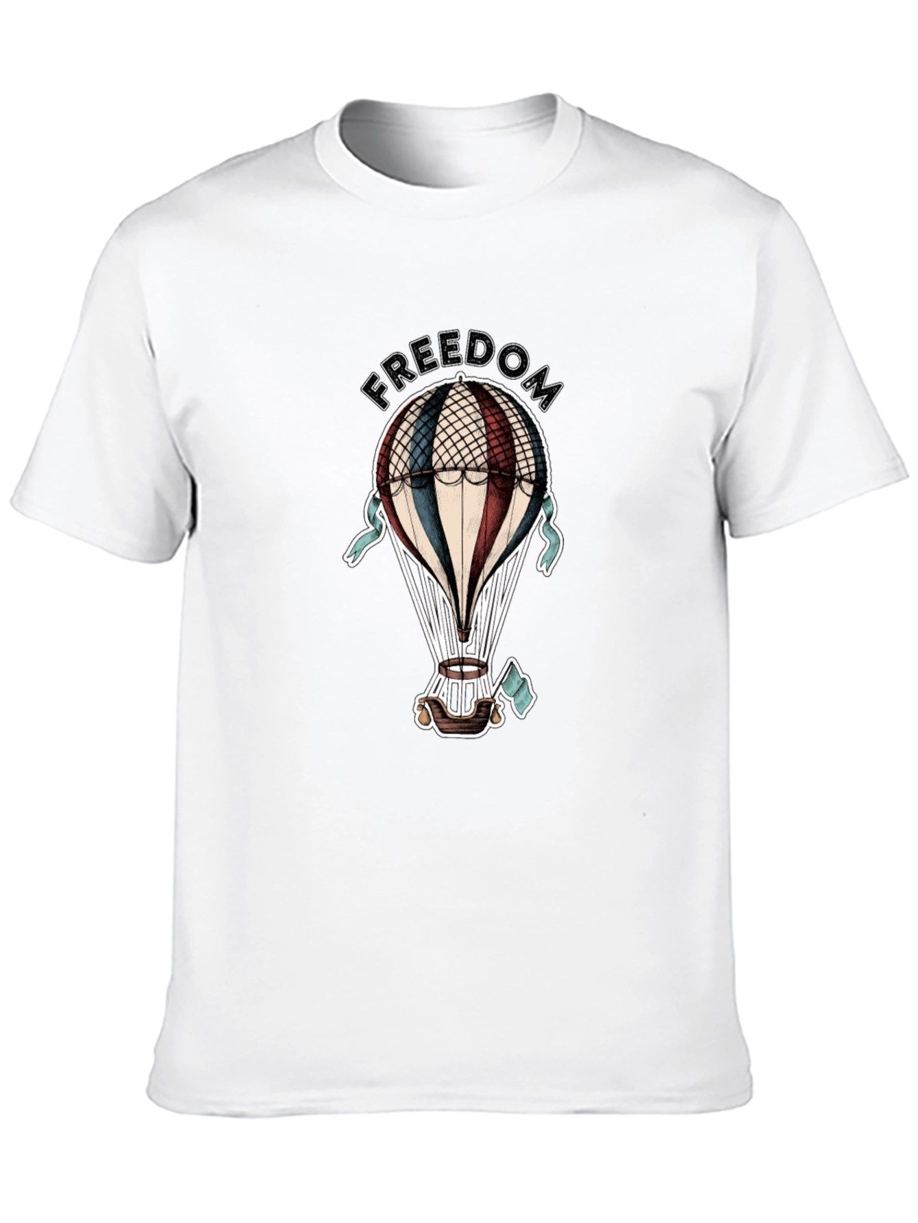 Black Freedom Hot Air Balloon Graphic Tee view 10