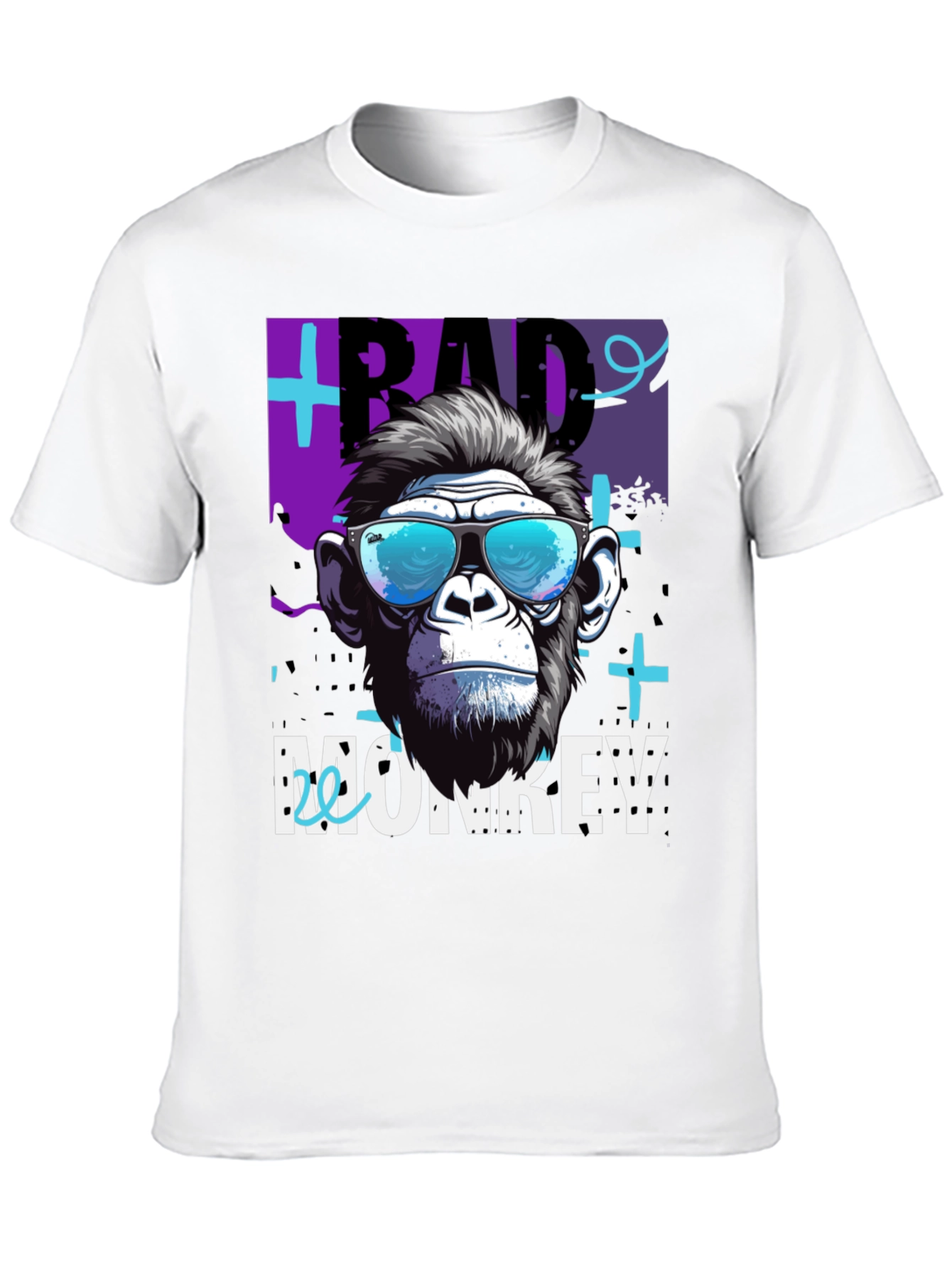 Black Bad Monkey Graphic T-Shirt - Cool Ape Design view 10