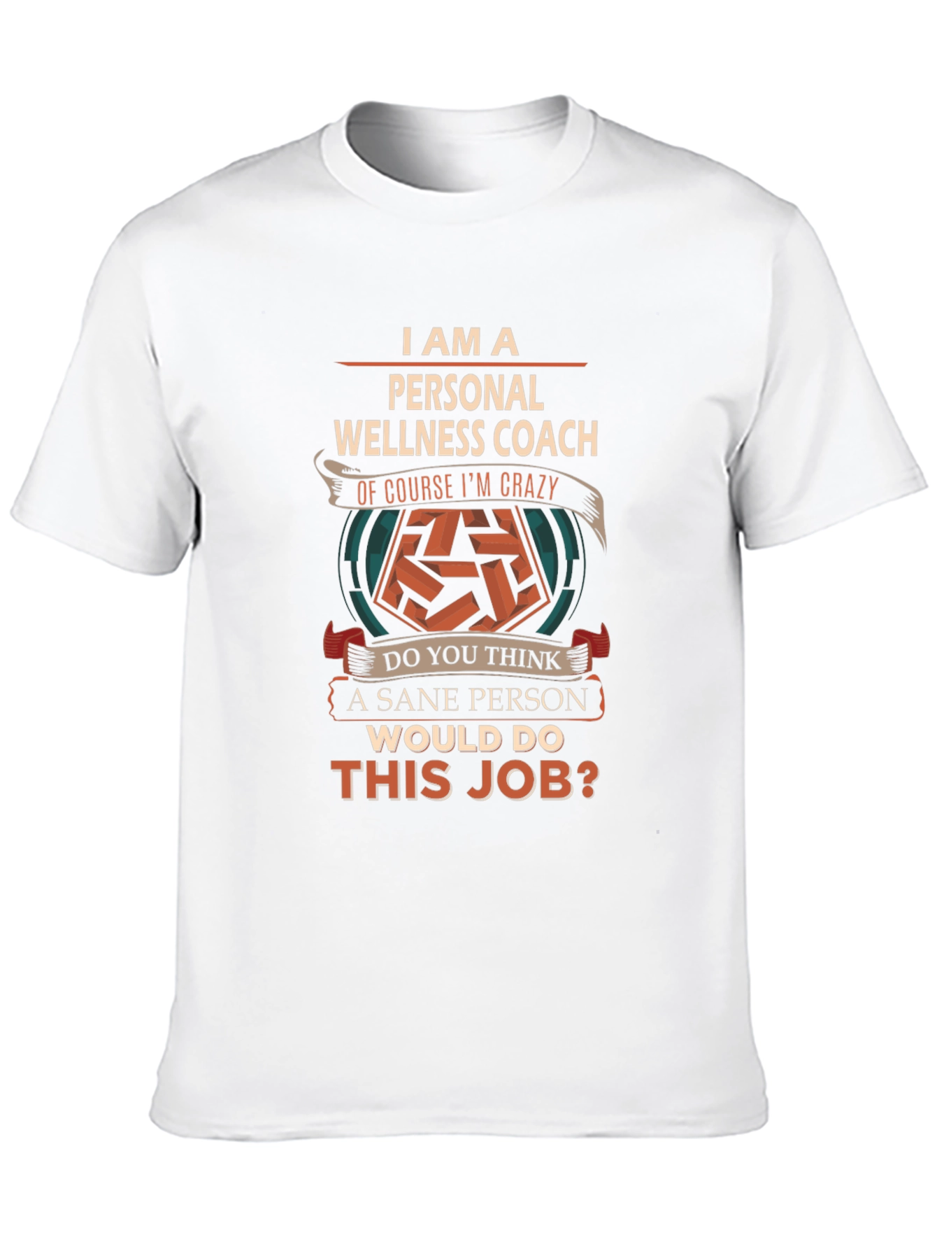 Black Personal Wellness Coach Crazy Job T-Shirt view 10