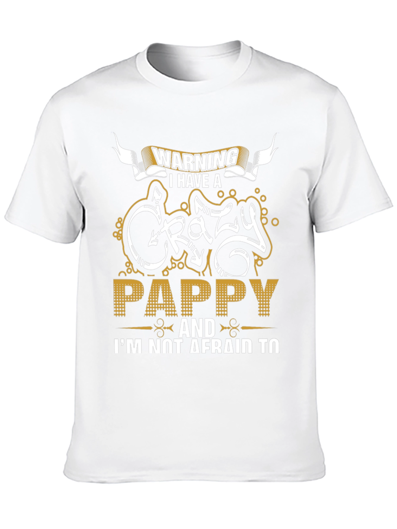 Black Warning Crazy Pappy Graphic T-Shirt - Novelty Tee view 10