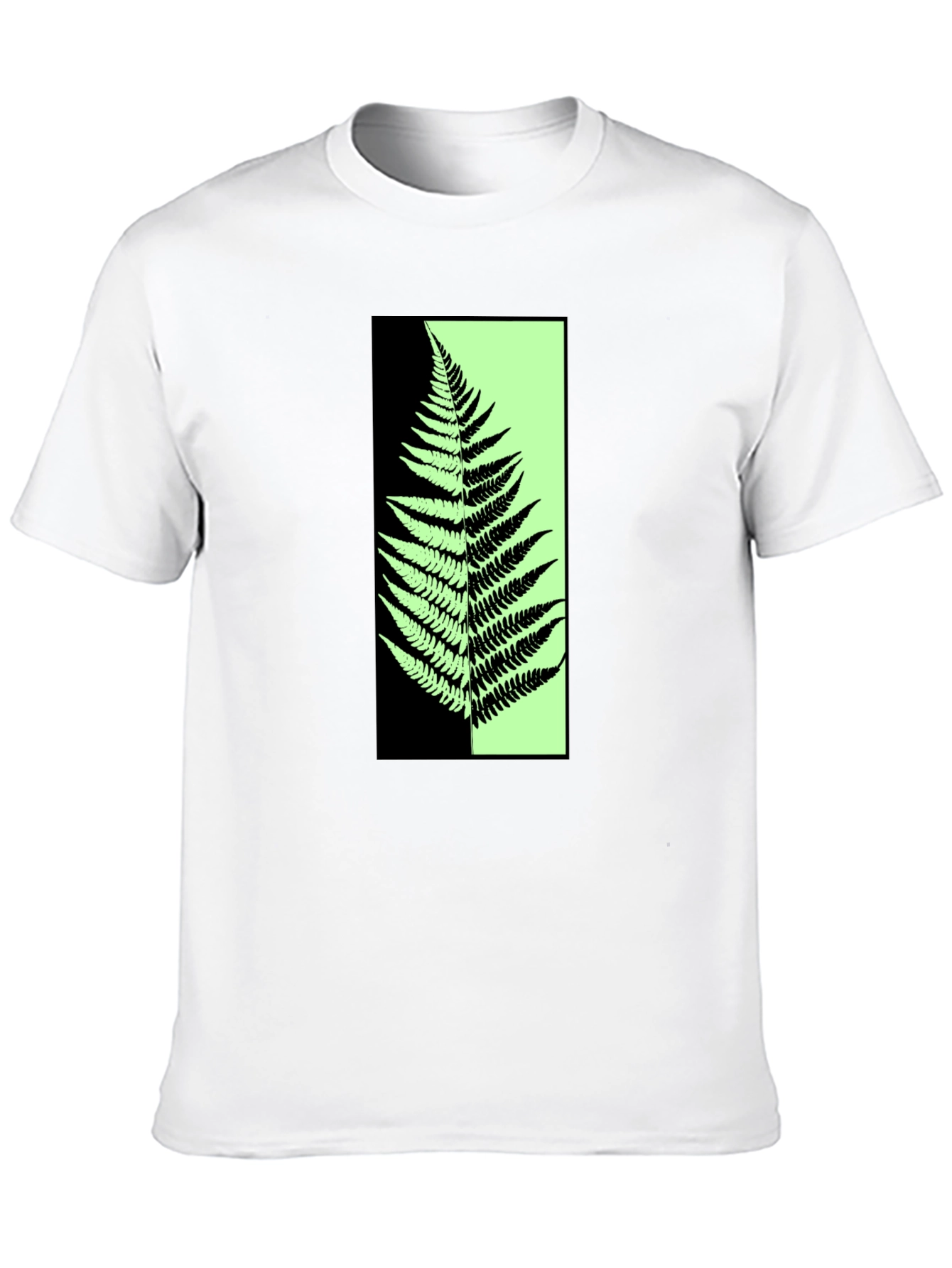 Black Abstract Fern Graphic Print Black T-Shirt view 10