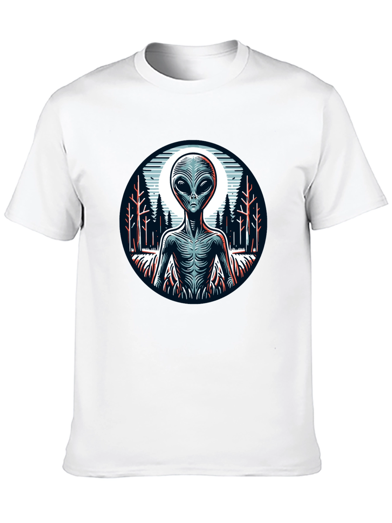 Black Alien Graphic Print Black T-Shirt view 10