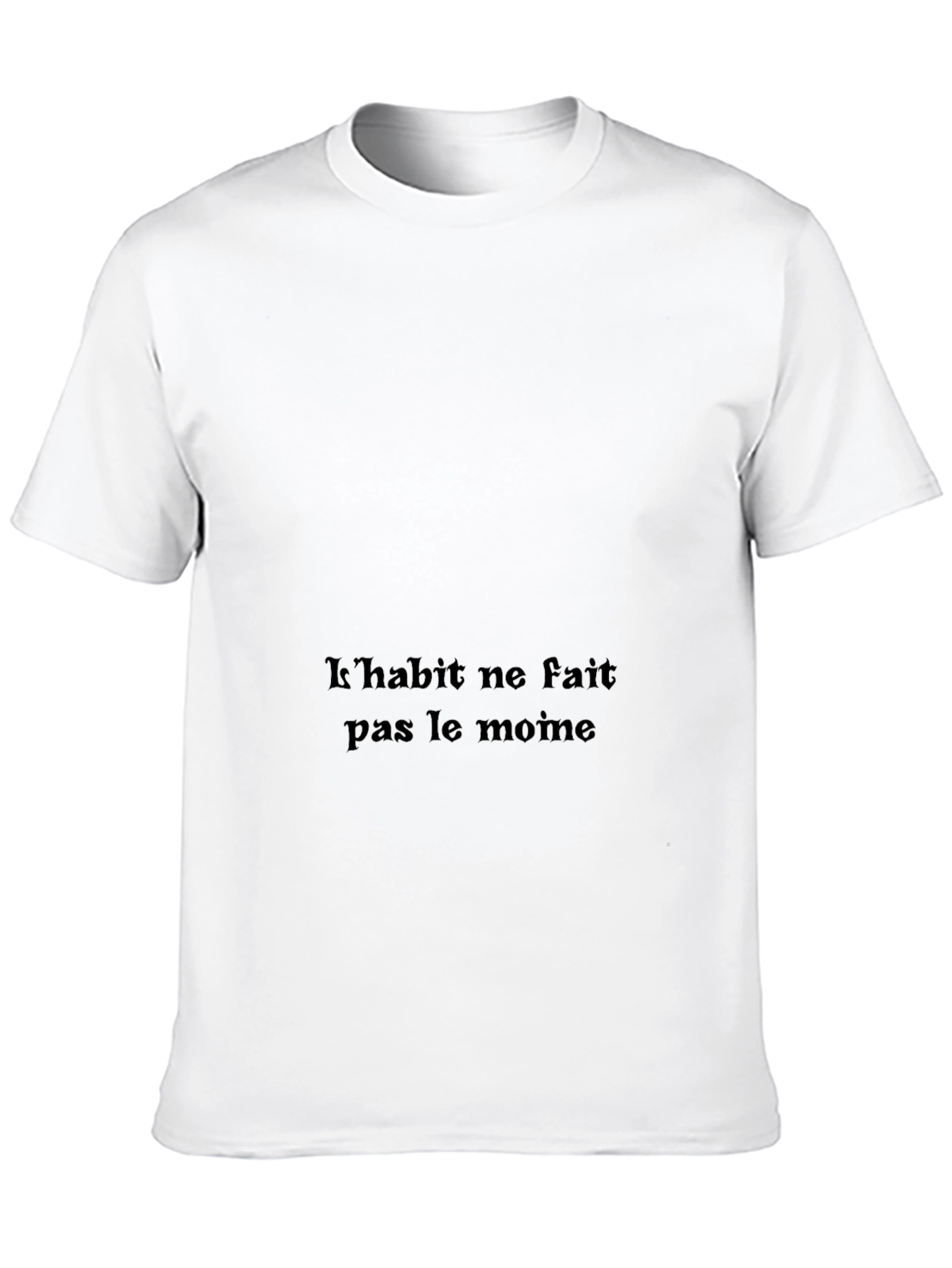 Black Stylish Black T-Shirt with French Proverb view 10