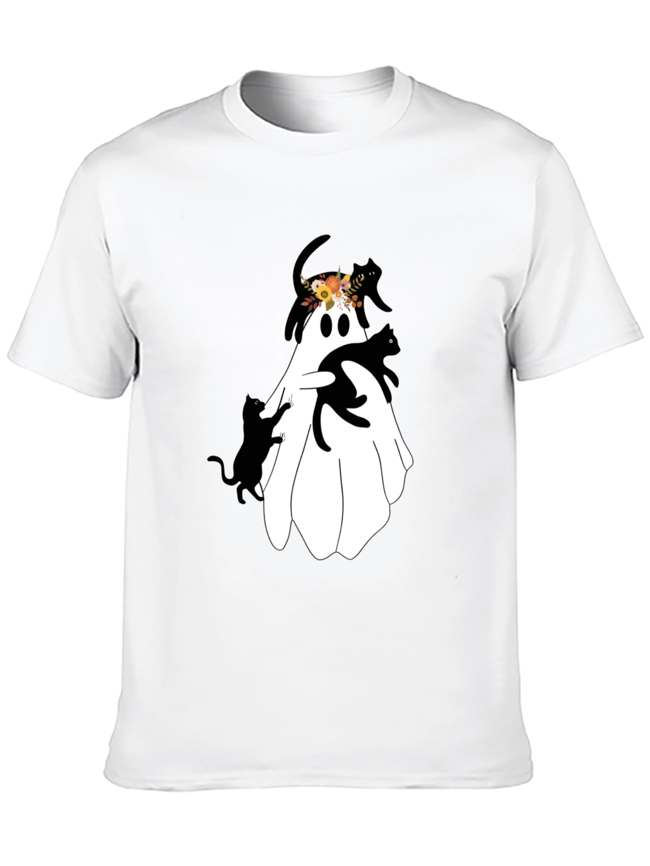 Black Ghost and Cats Graphic Tee view 10