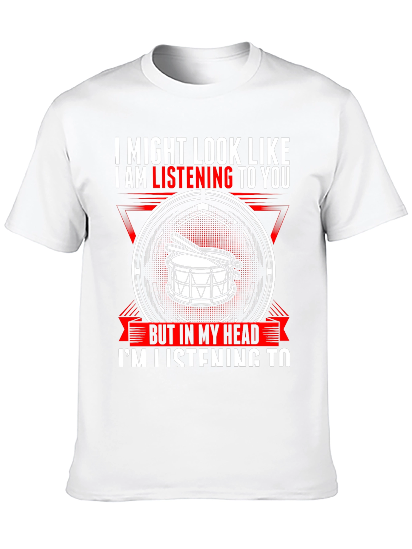 Black Drummer T-Shirt: I'm Listening to Drums in My Head view 10