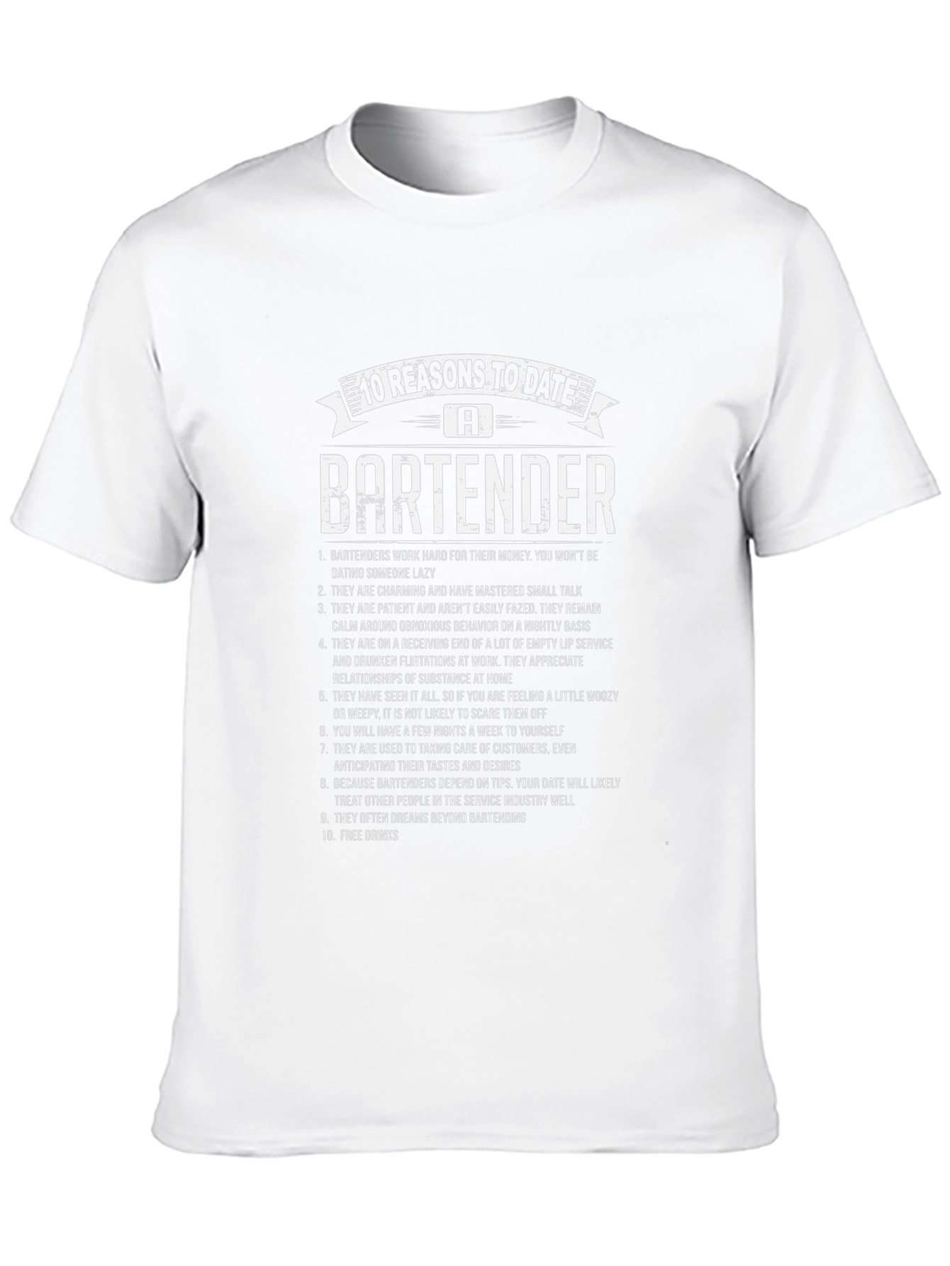 Black 10 Reasons To Date A Bartender T-Shirt view 10