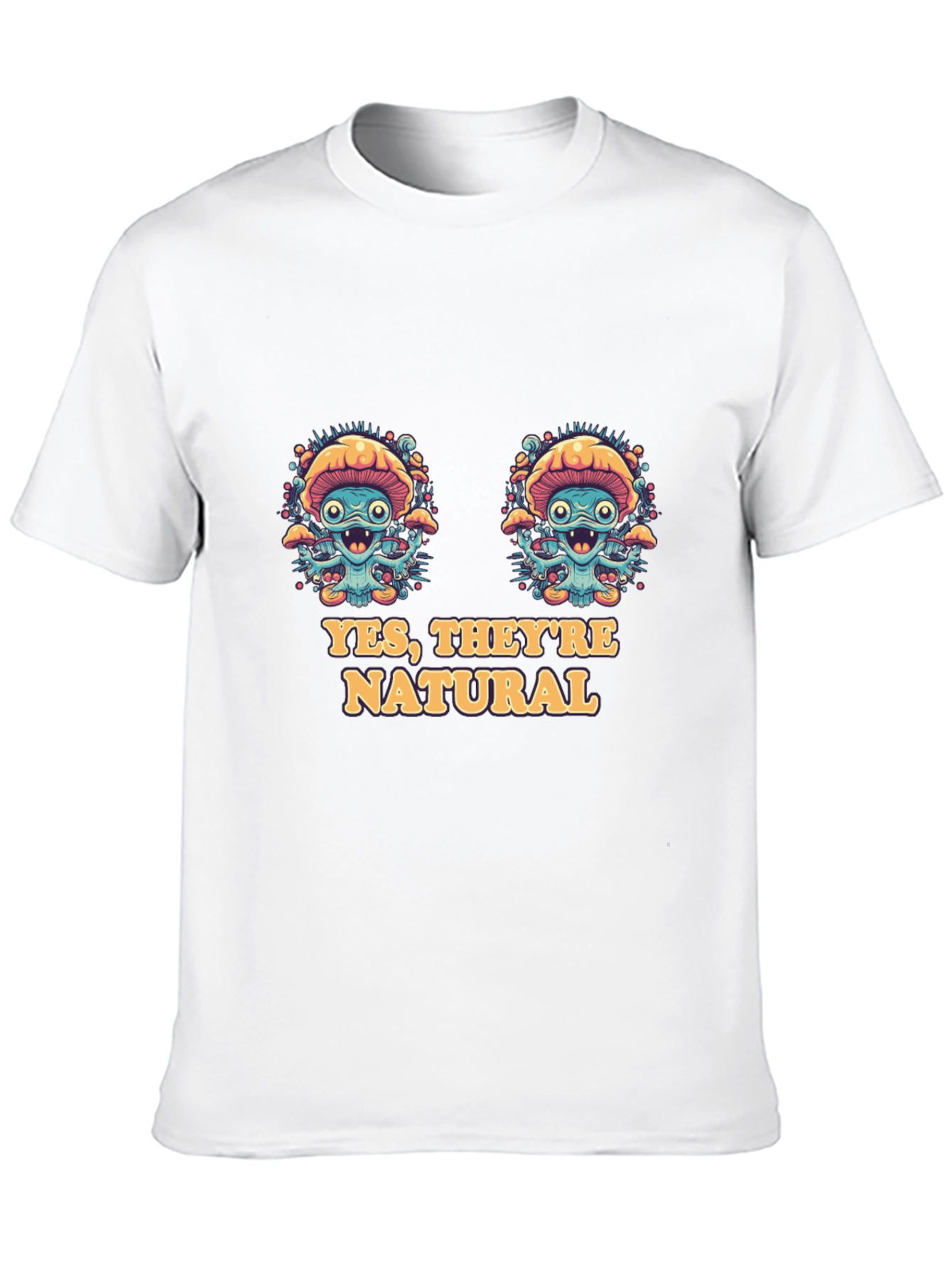 Black Funny Mushroom T-Shirt - Yes, They're Natural! view 10