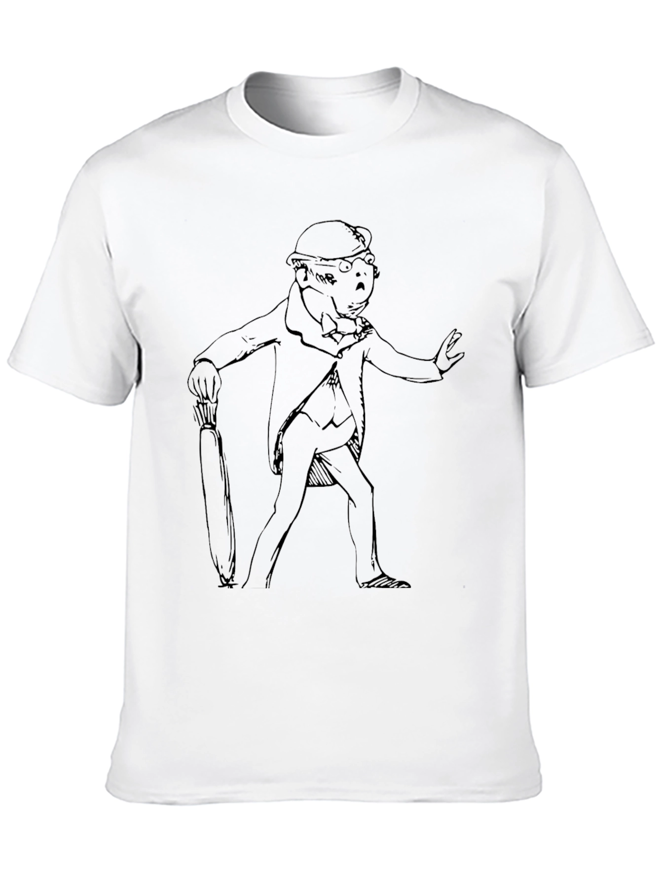 Black Sketchy Gentleman Black T-Shirt view 10
