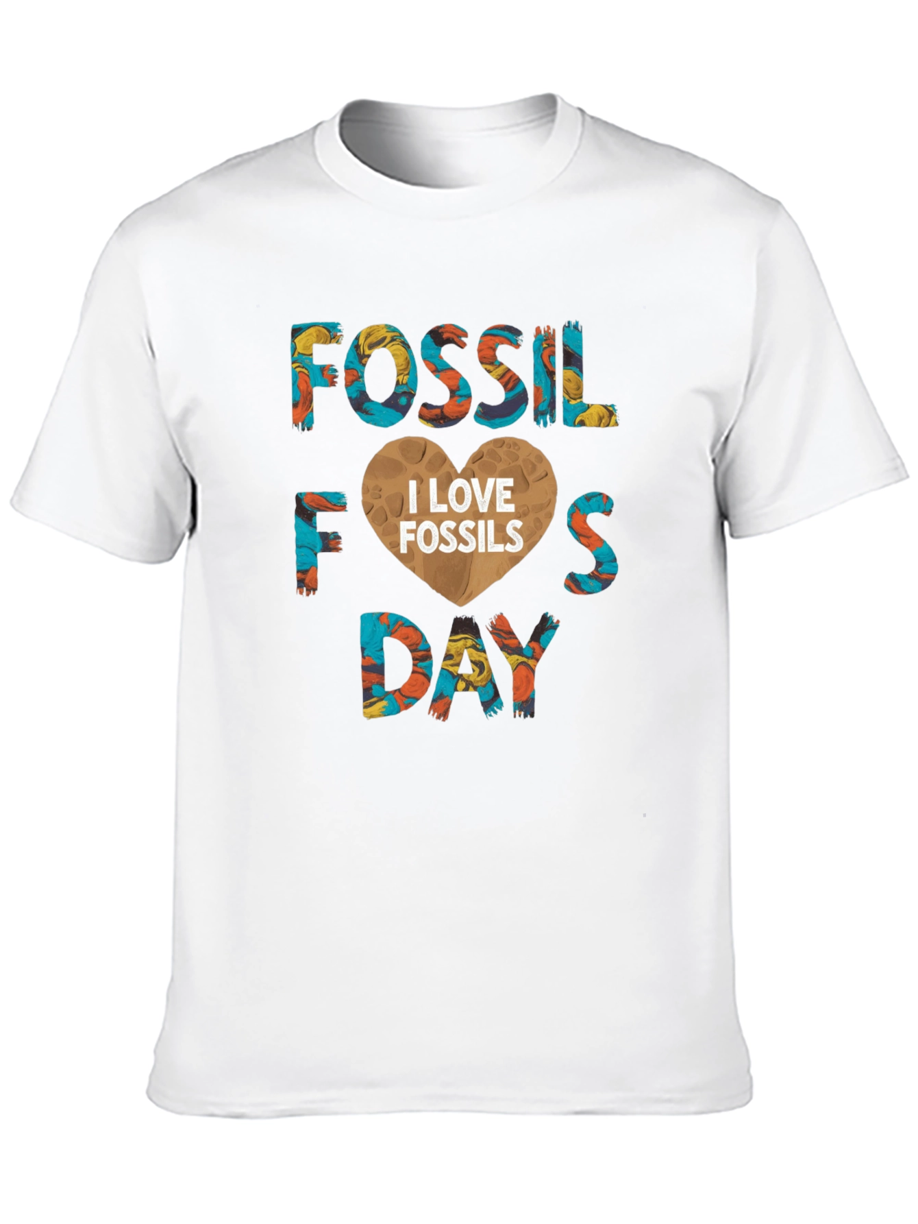 Black Fossil Day I Love Fossils Graphic Tee Shirt view 10