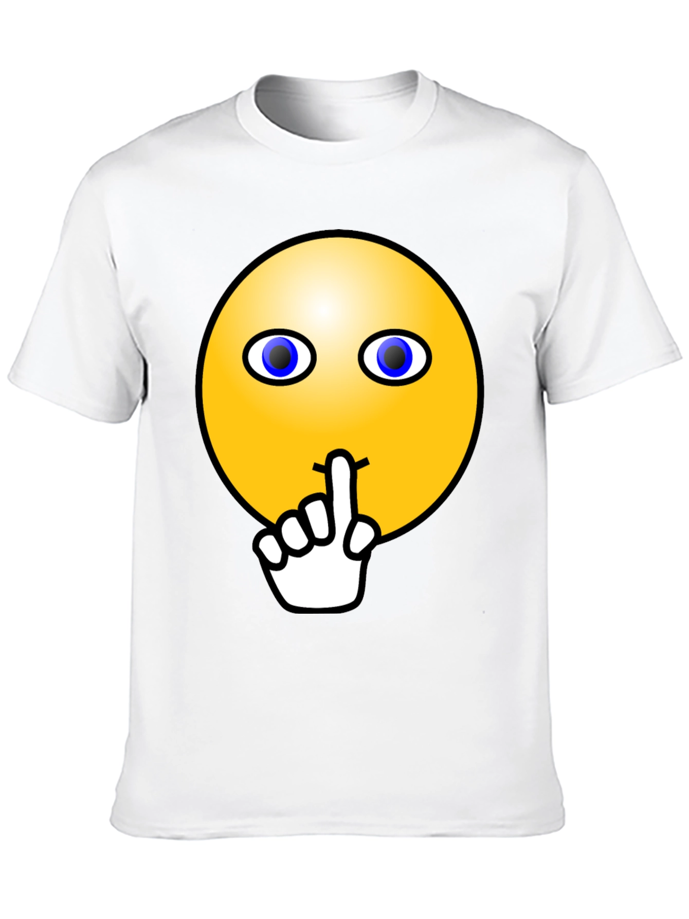 Black Shhh! Smiley Face Graphic Tee - Black Cotton T-Shirt view 10