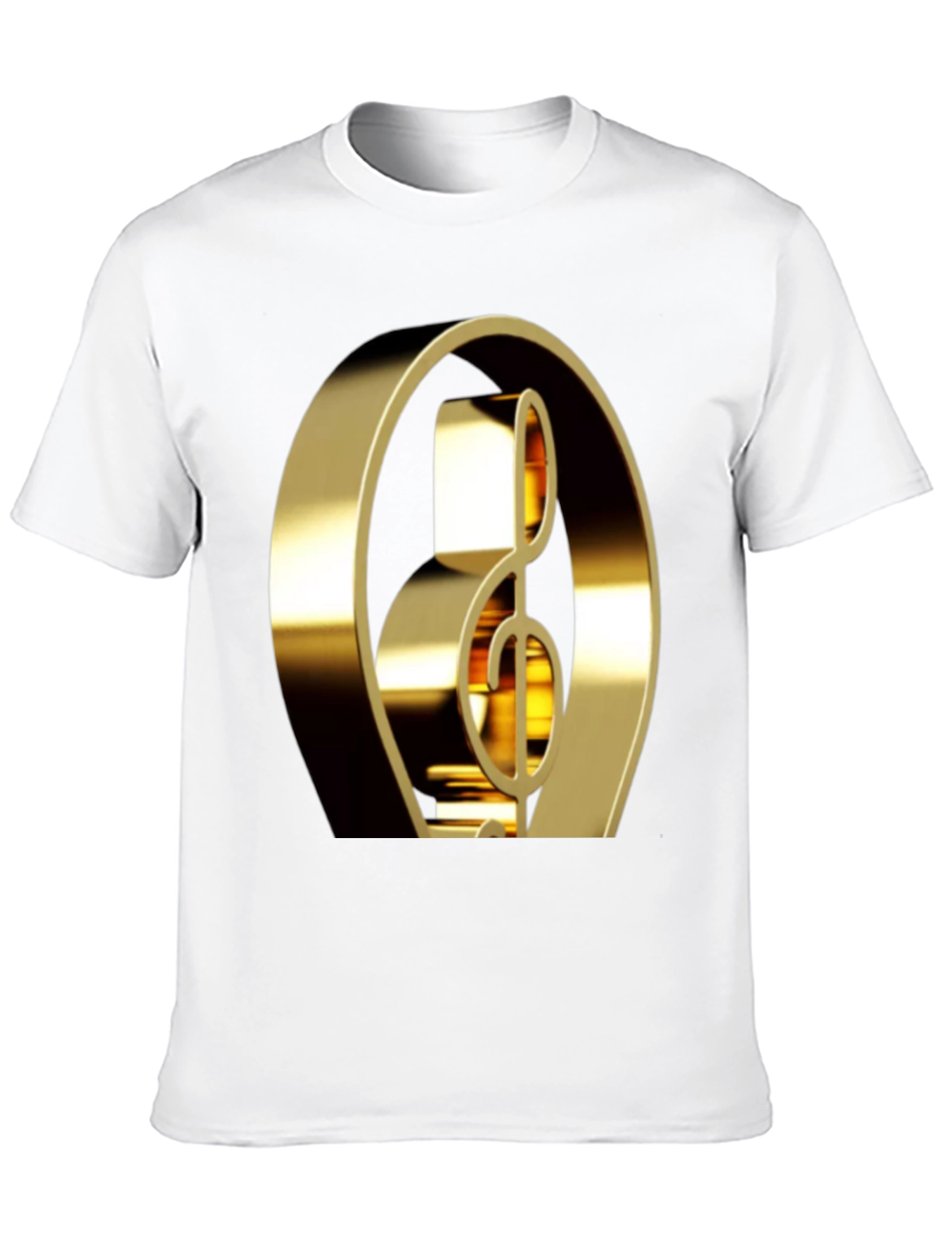 Black Golden Treble Clef Graphic Tee view 10