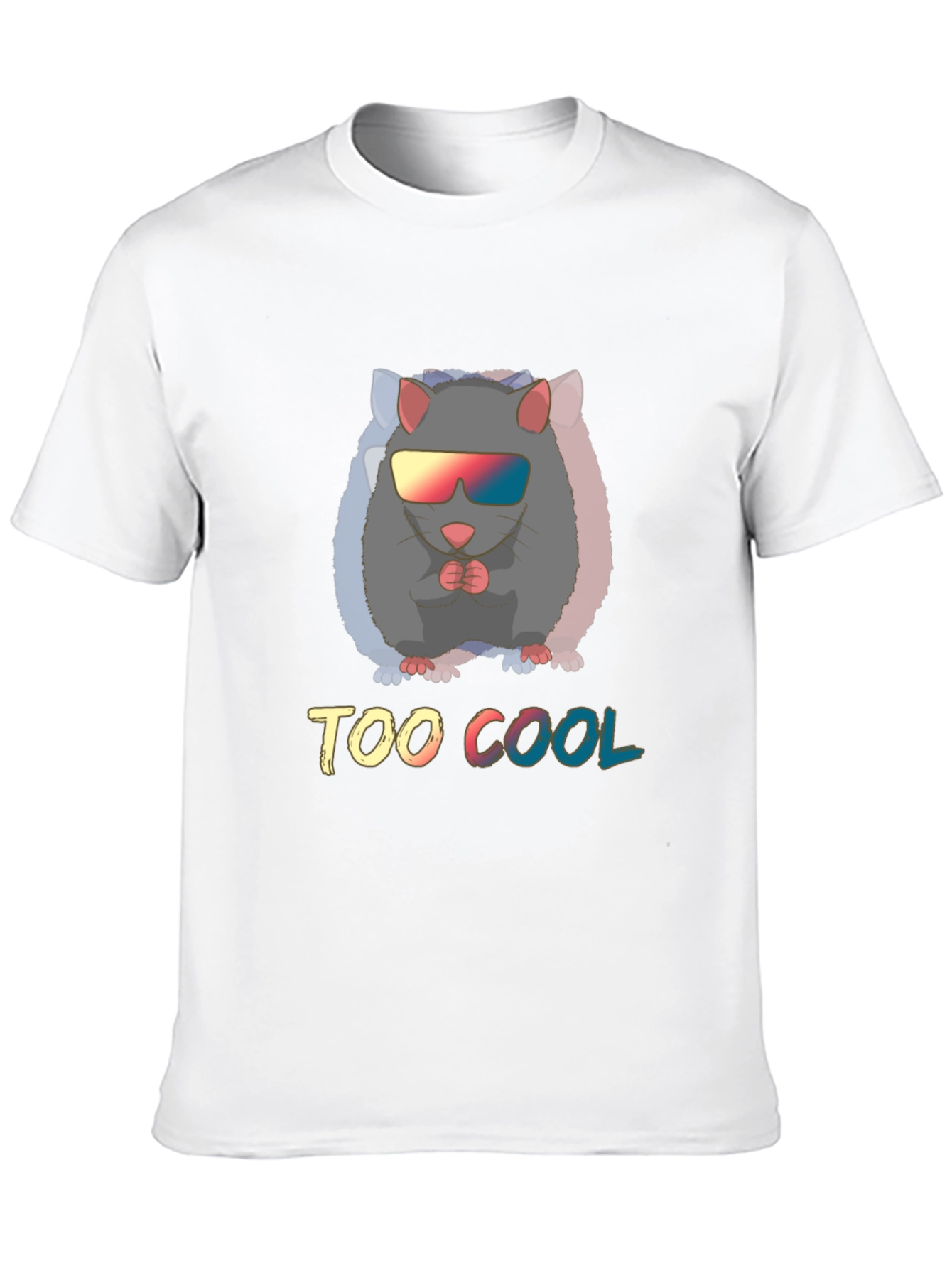 Black Too Cool Rat Graphic Tee - Unisex Cotton T-Shirt view 10