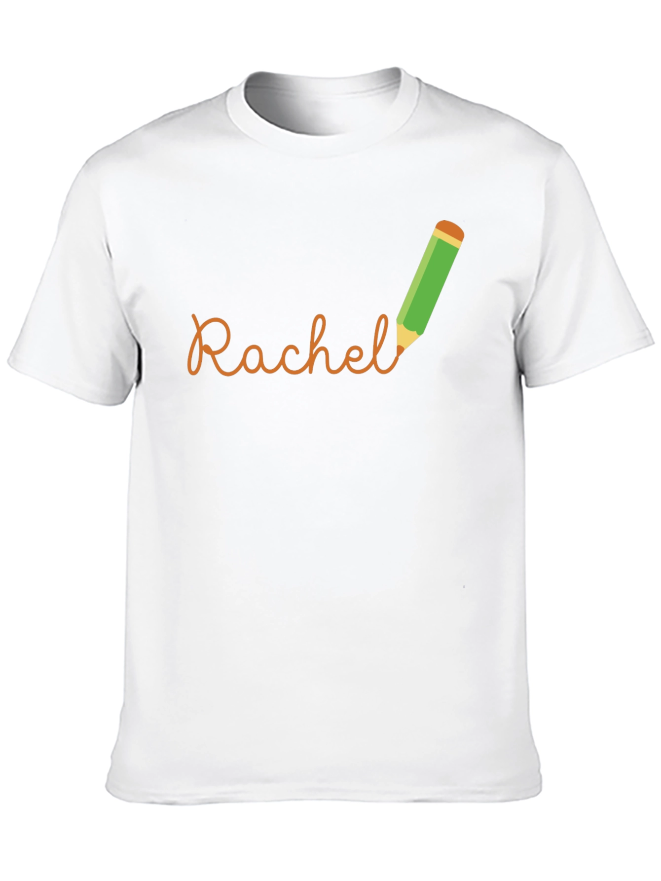 Black Personalized Rachel Pencil Name T-Shirt view 10