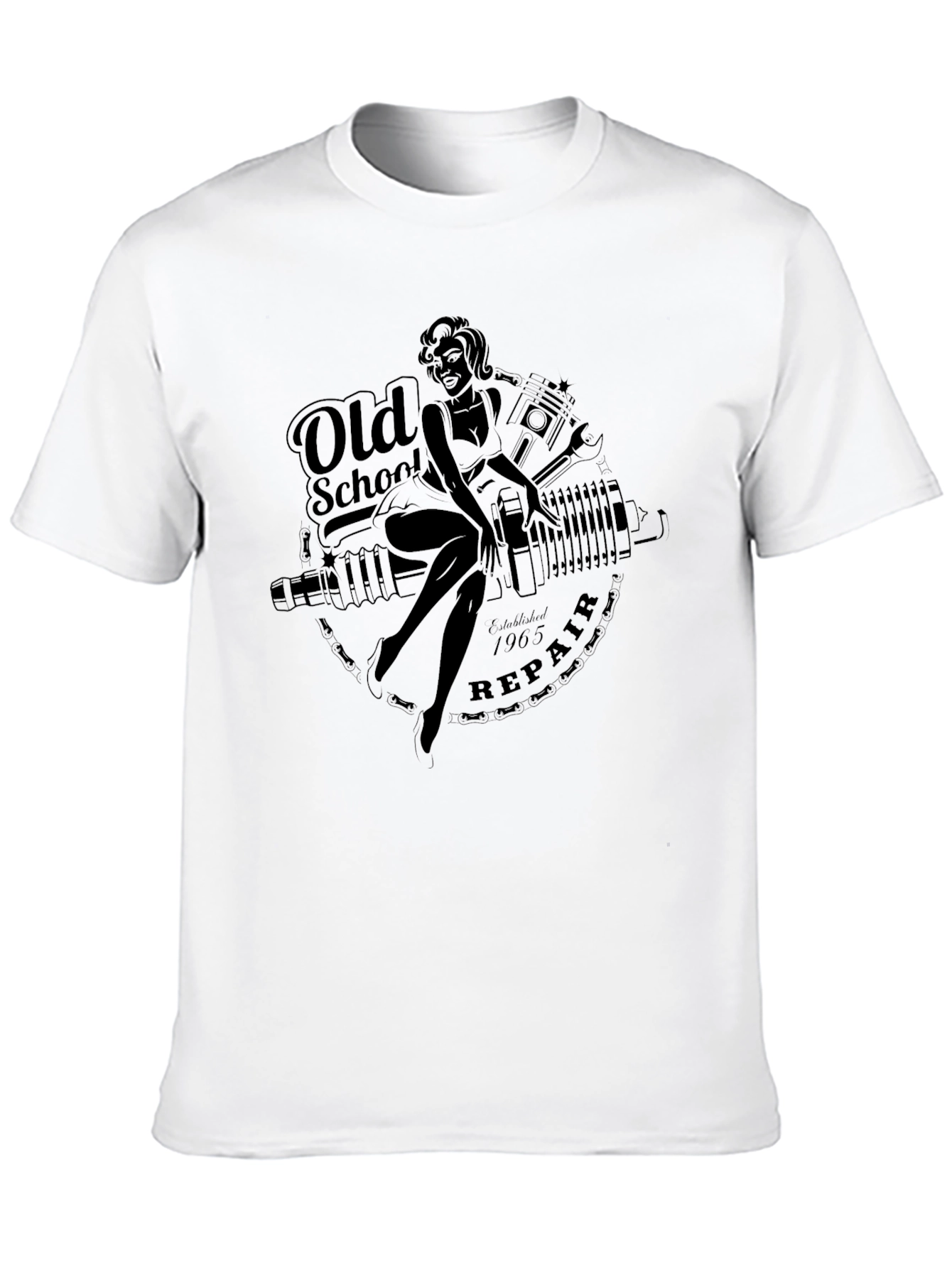Black Old School Repair Graphic T-Shirt - Black view 10