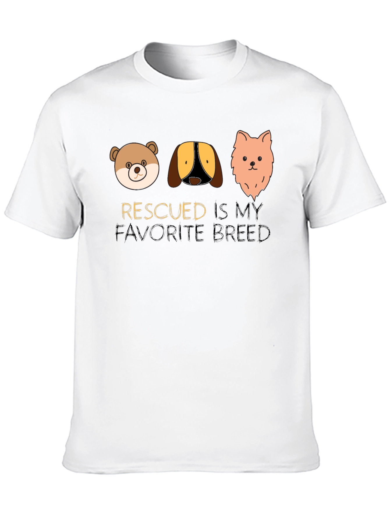 Black Rescued is My Favorite Breed T-Shirt view 10