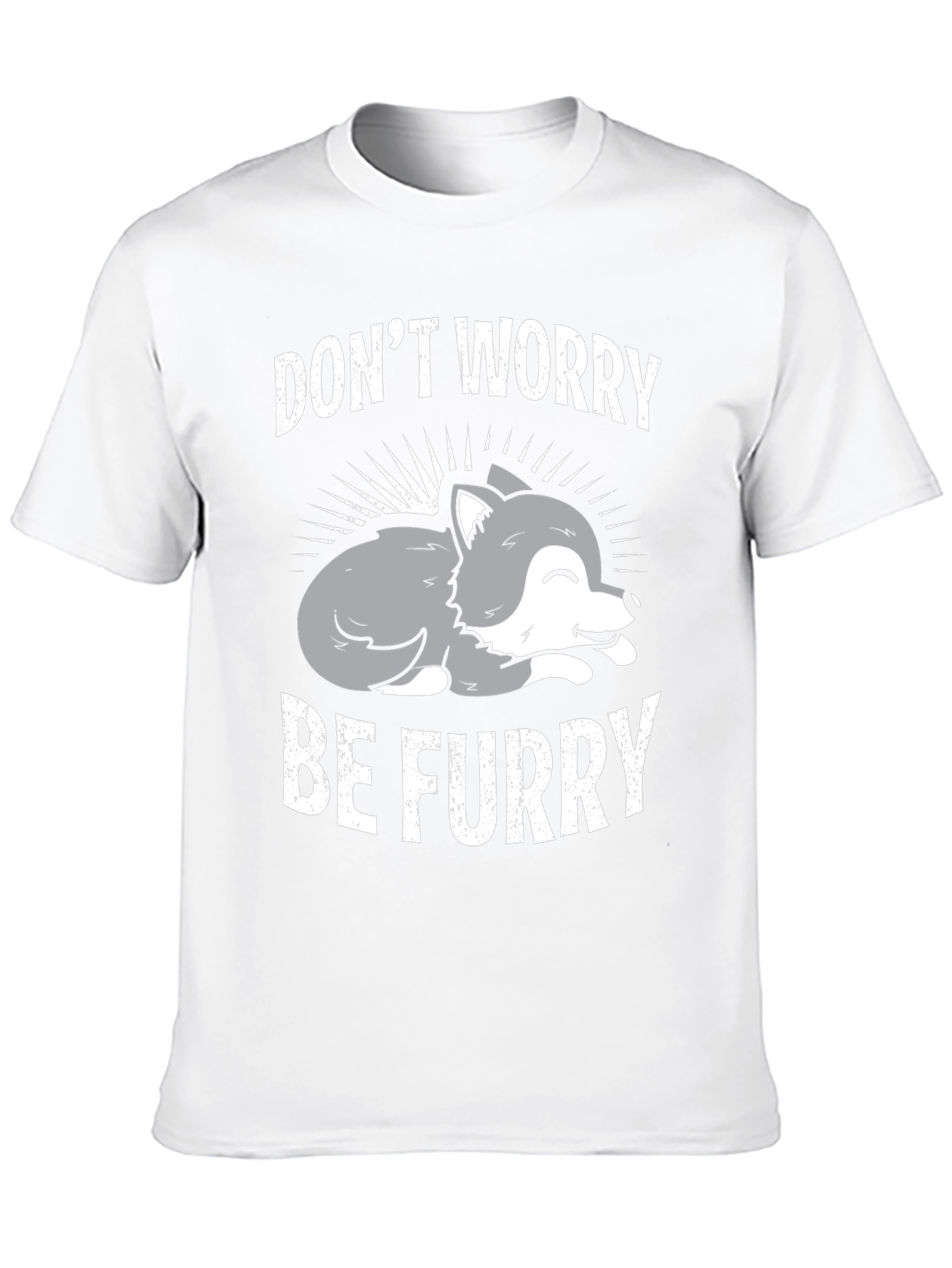 Black Don't Worry Be Furry Graphic T-Shirt view 10