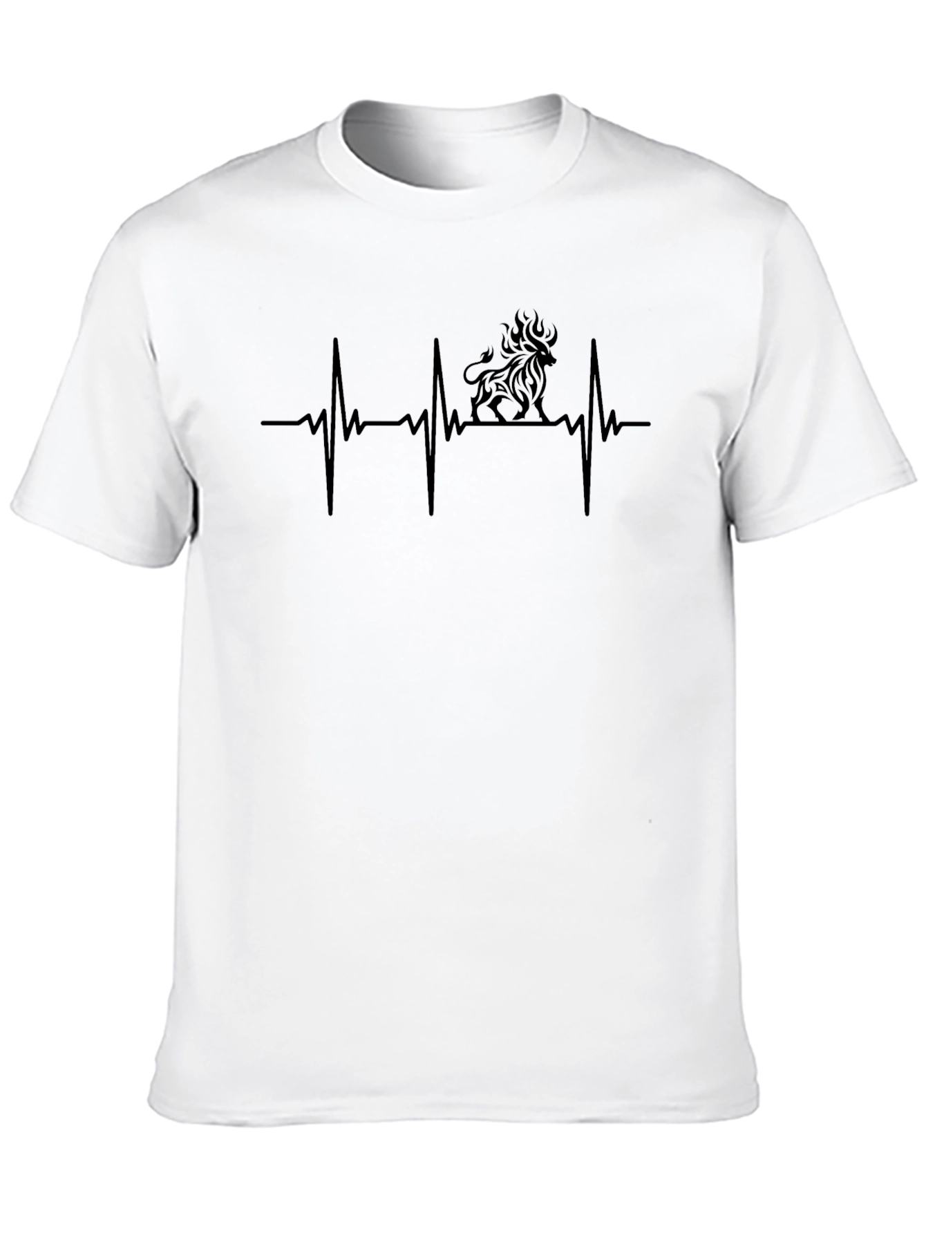 Black Lion Heartbeat Graphic T-Shirt - Black view 10