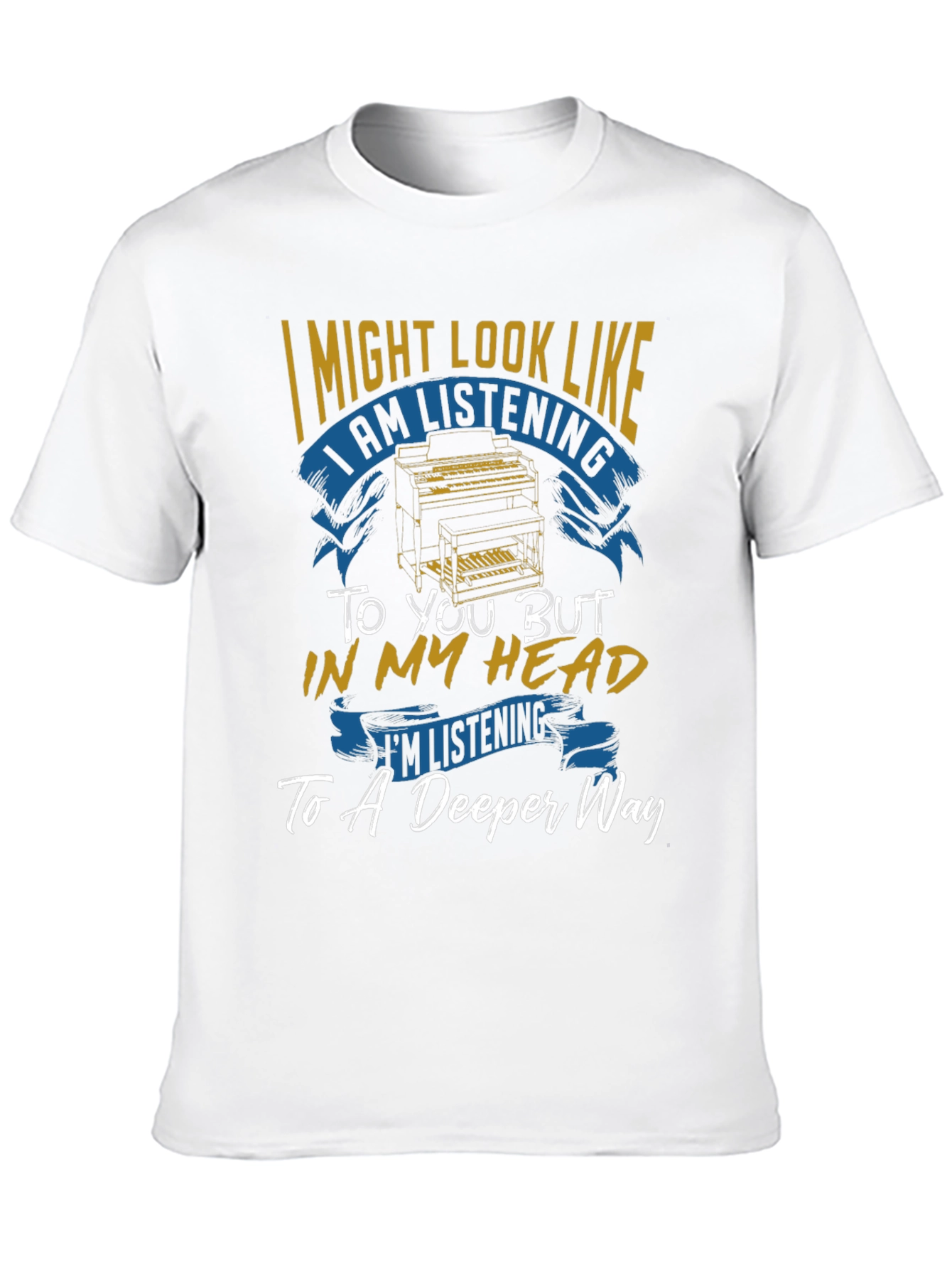 Black I Might Look Like I Am Listening T-Shirt view 10