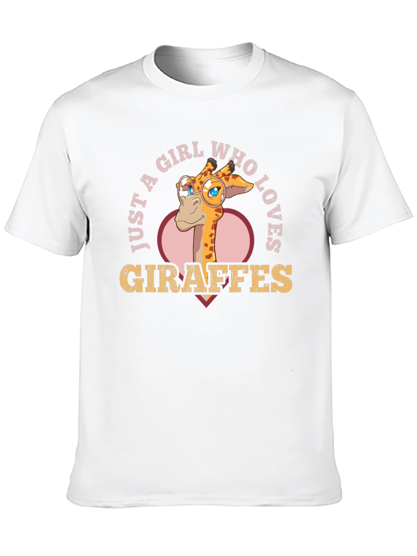 Black Giraffe Lover's Tee: Just a Girl Who Loves Giraffes T-Shirt view 10