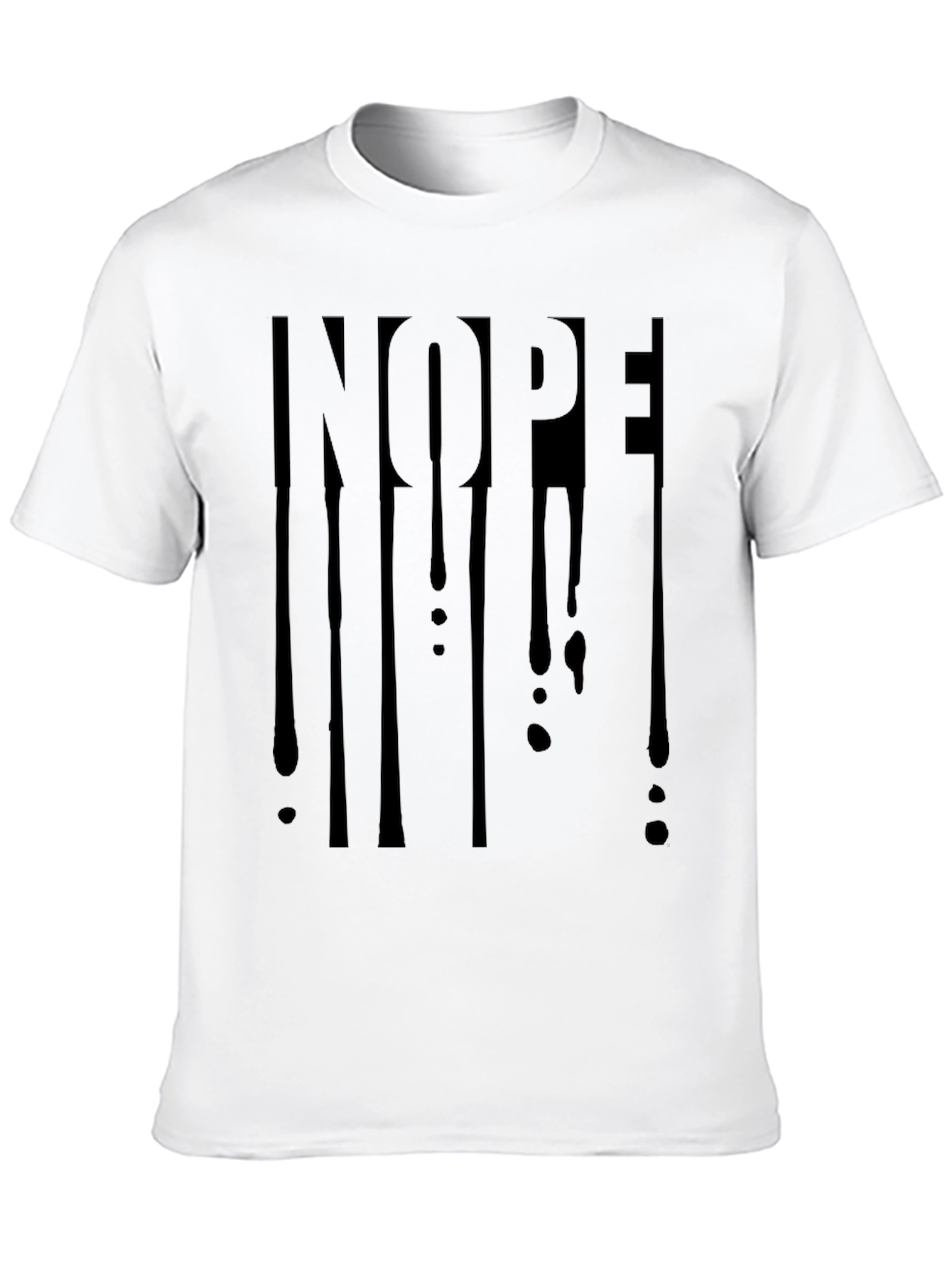 Black Men's Black "Nope!" Graphic Print T-Shirt view 10
