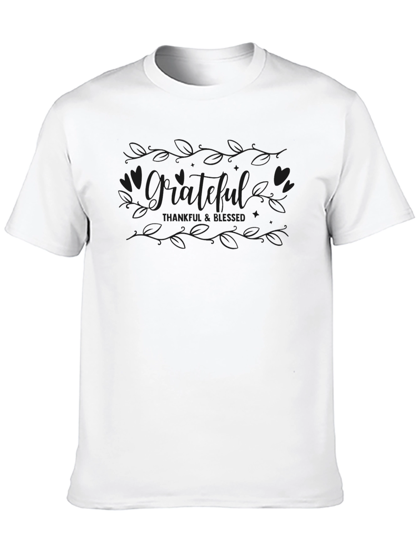 Black Grateful, Thankful, Blessed Black T-Shirt view 10