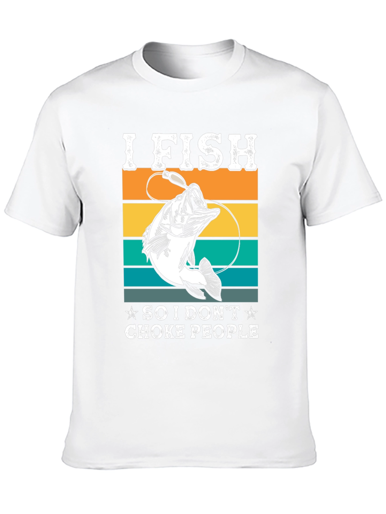 Black I Fish Funny Graphic T-Shirt view 10