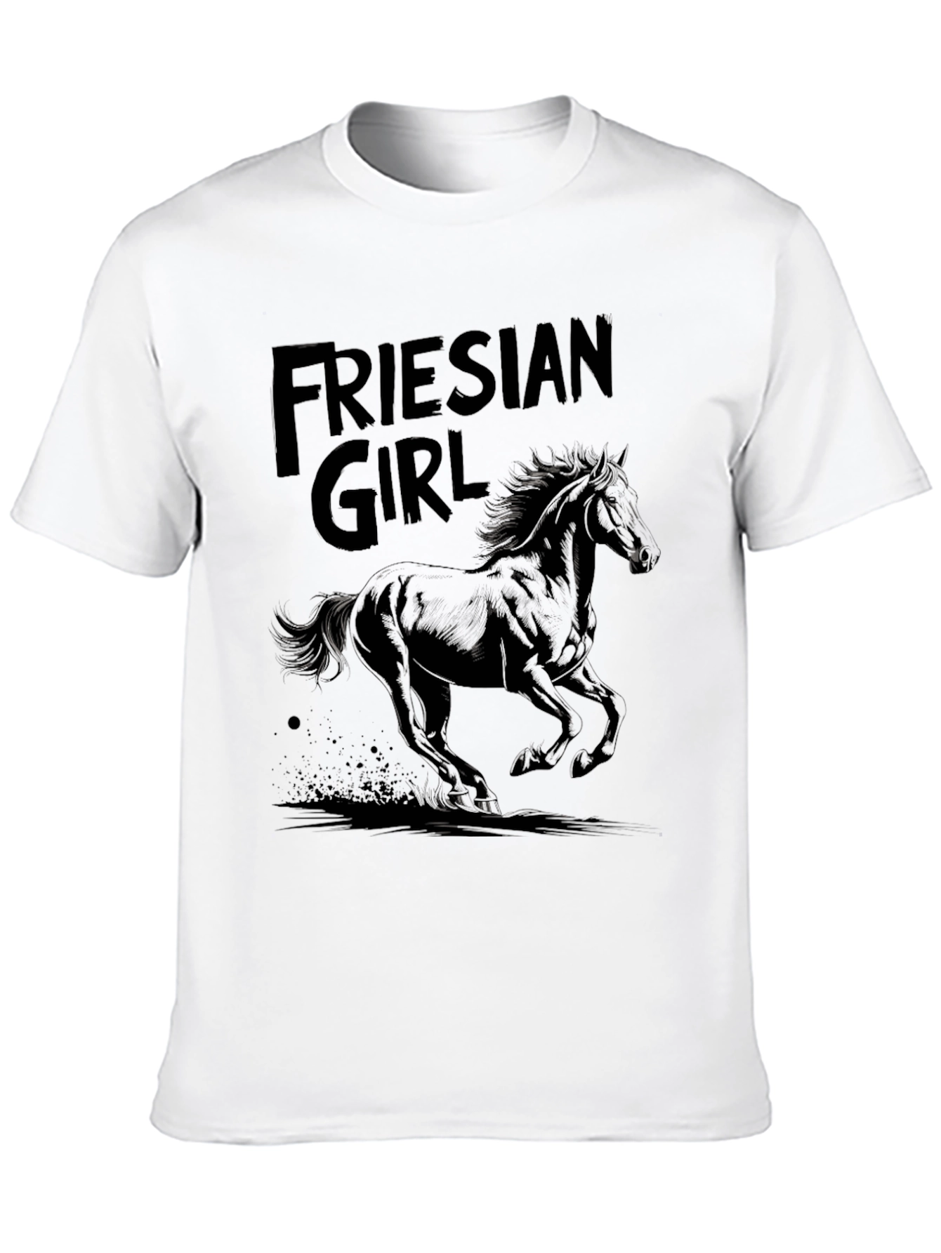Black Friesian Girl Graphic Tee view 10