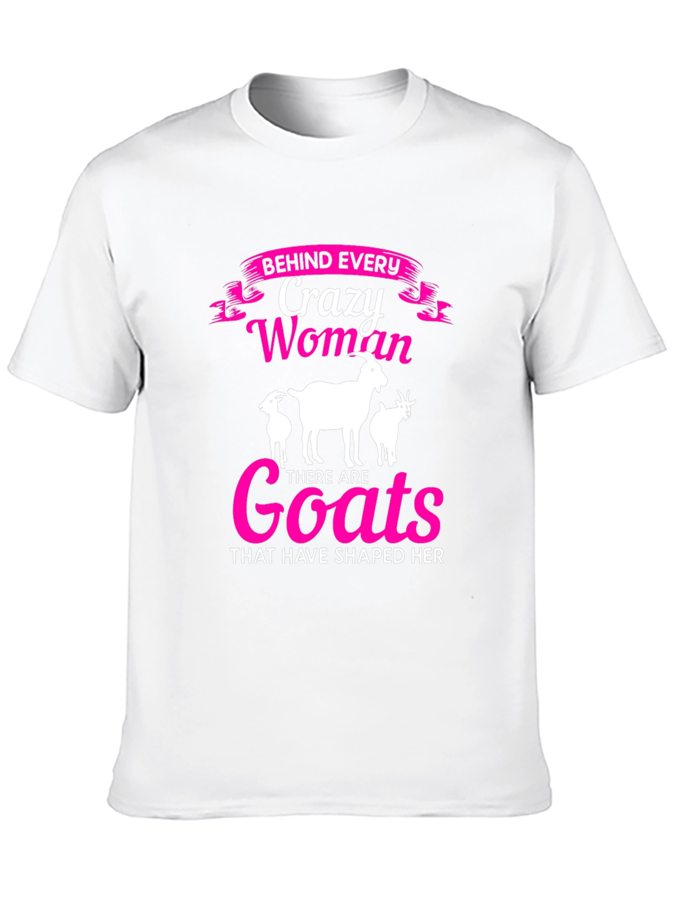 Black Crazy Woman Goats T-Shirt - Black view 10
