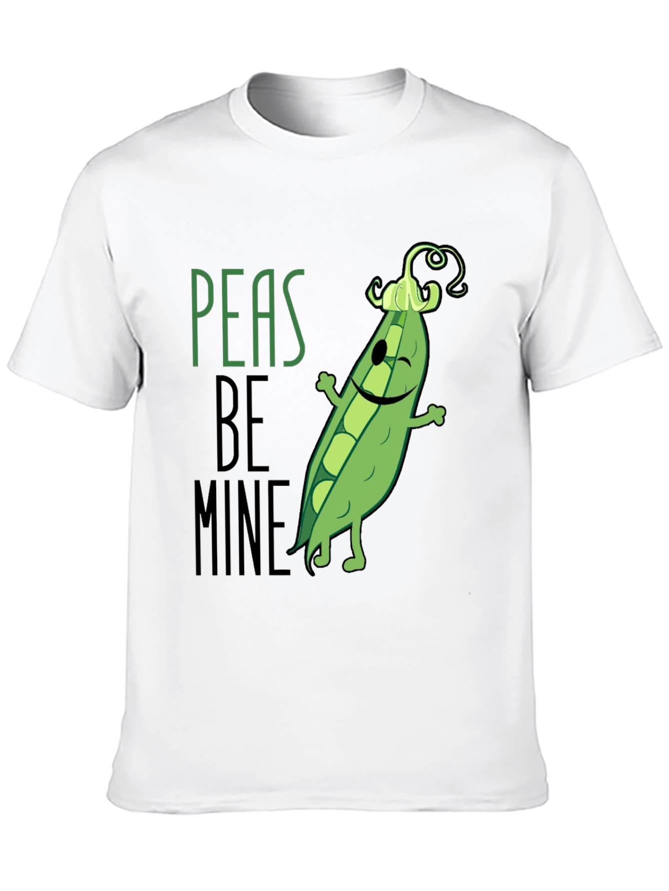 Black Peas Be Mine Graphic T-Shirt - Cute Food Pun Tee view 10