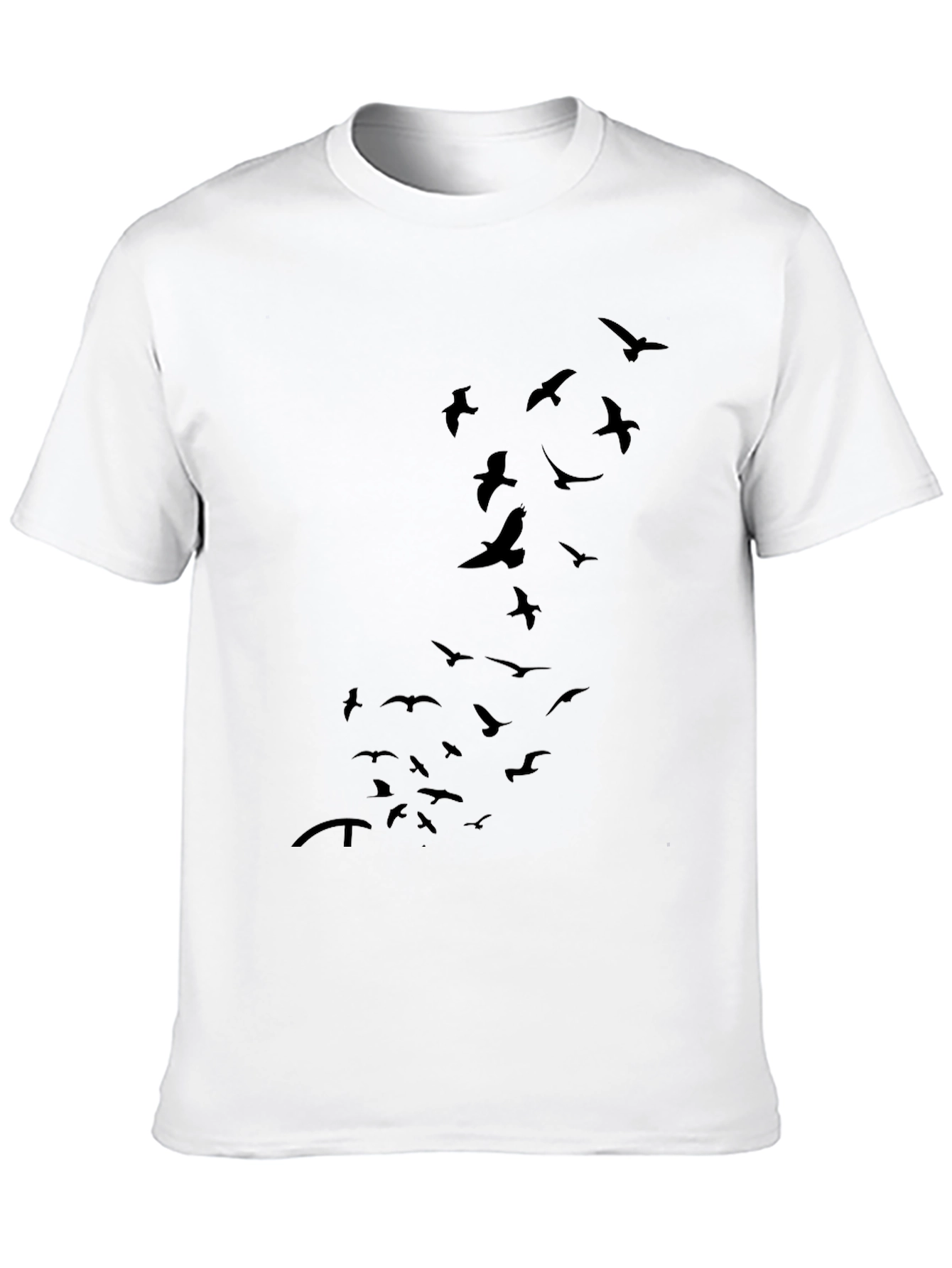 Black Black T-Shirt with Flying Bird Graphic view 10