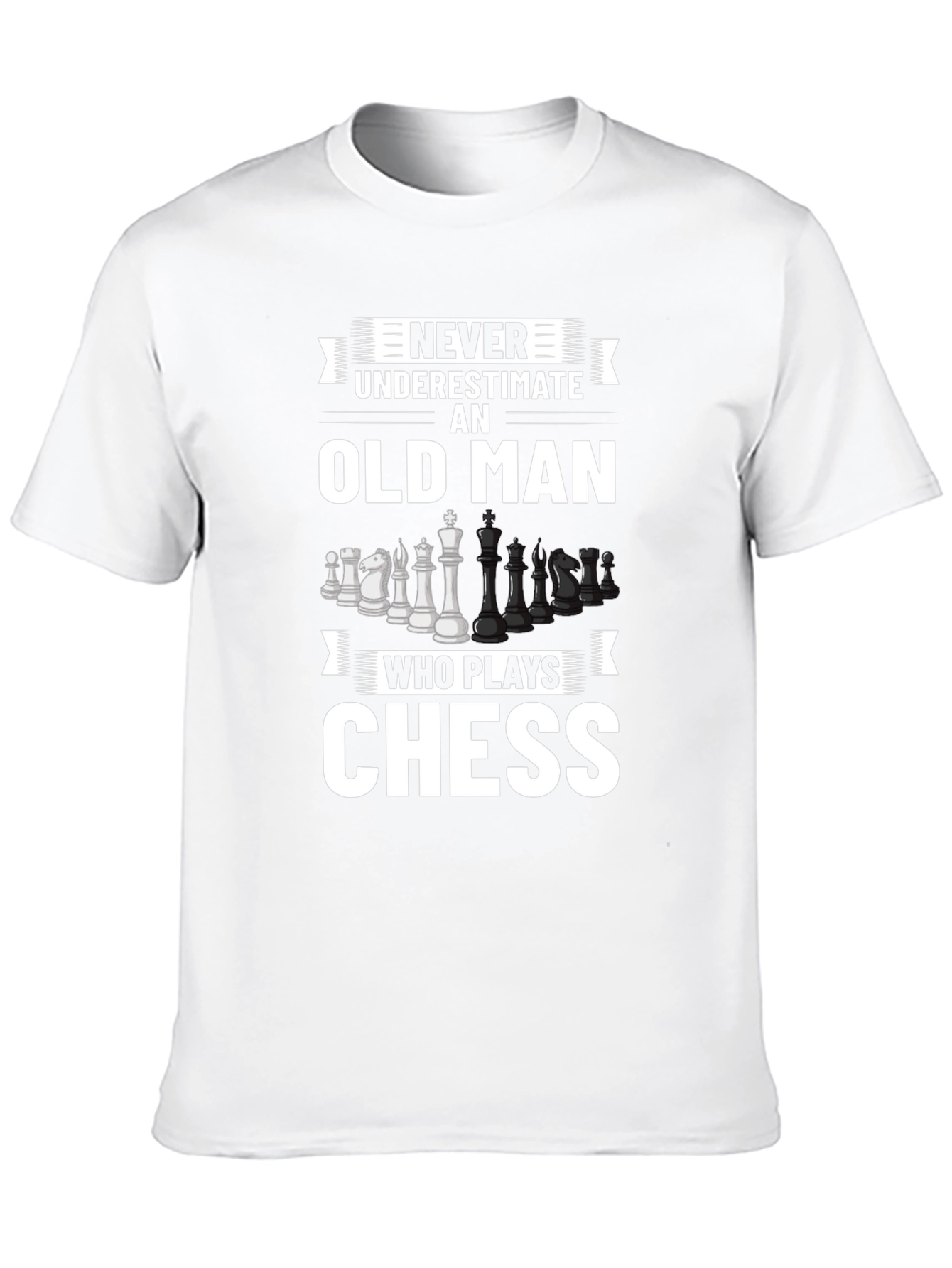 Black Never Underestimate Chess Old Man T-Shirt view 10