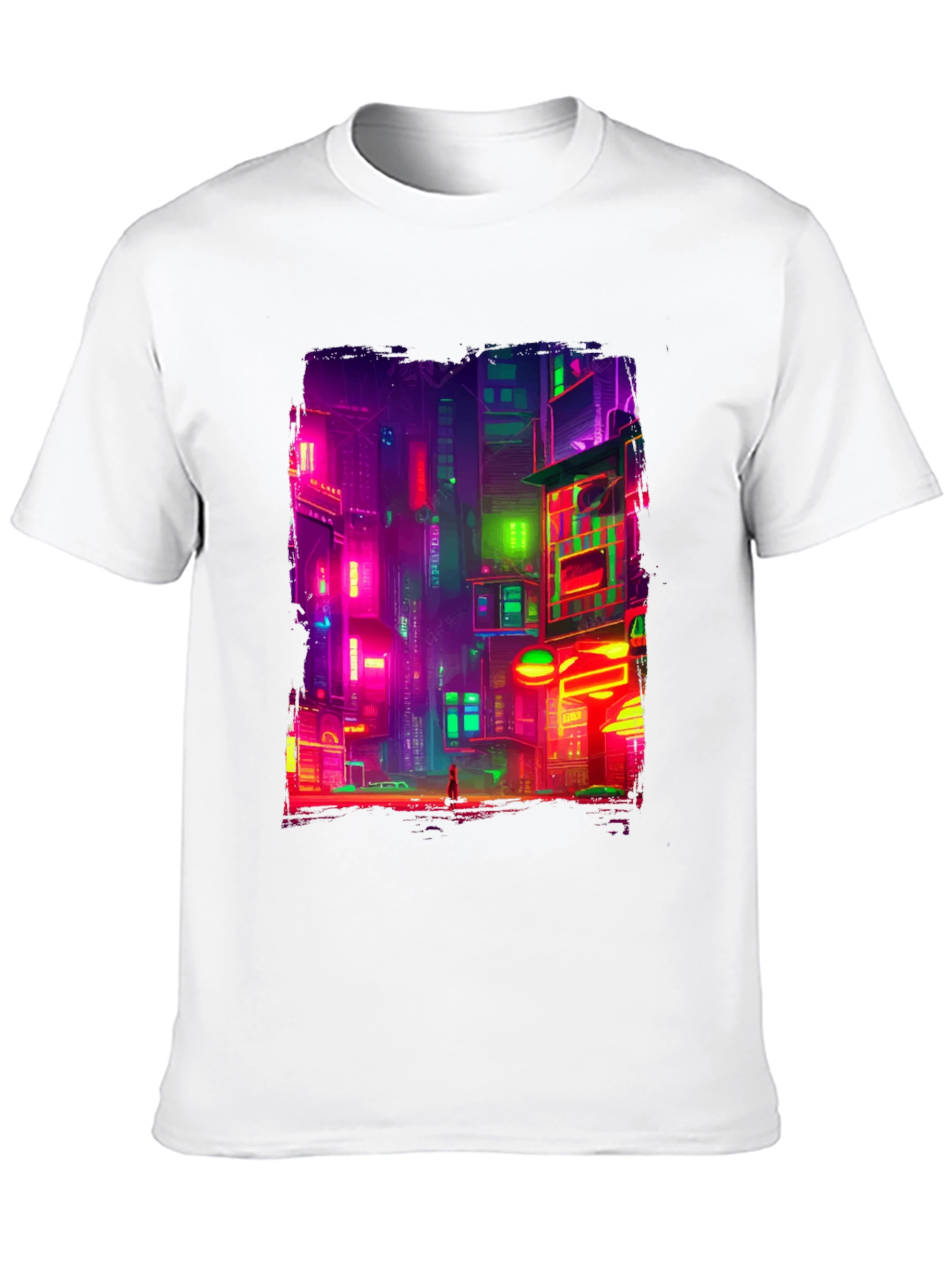 Black Cyberpunk Cityscape Graphic Tee view 10