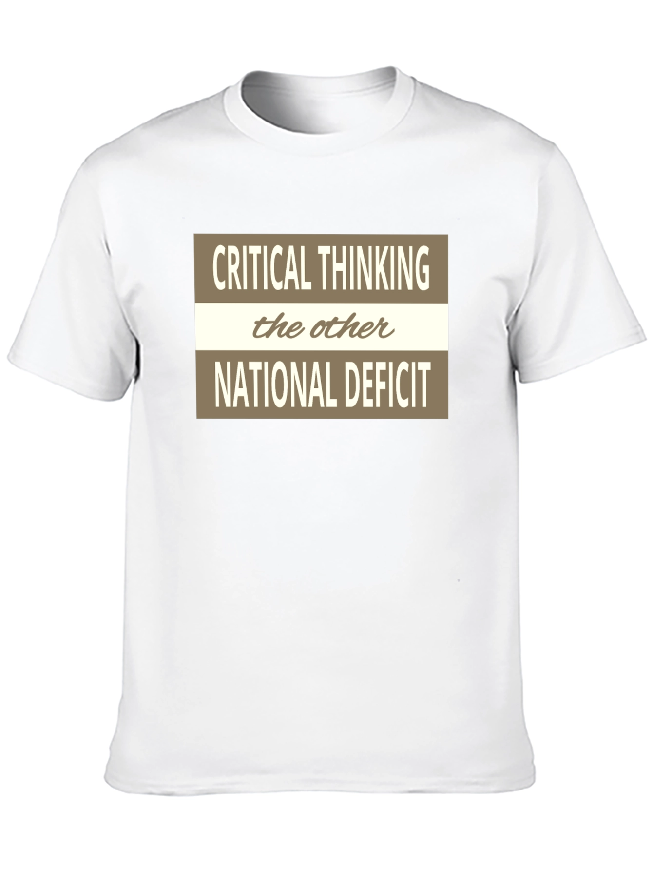 Black Critical Thinking National Deficit Graphic Tee view 10