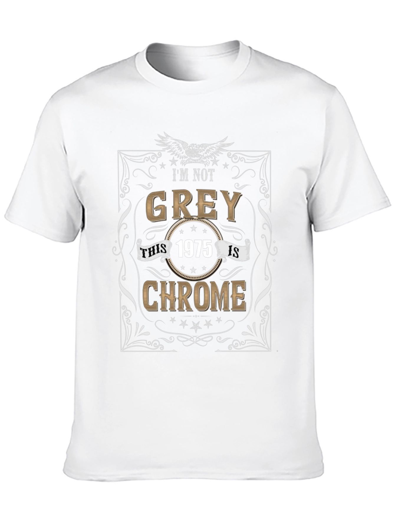Black I'm Not Grey, 1975 Chrome T-Shirt view 10