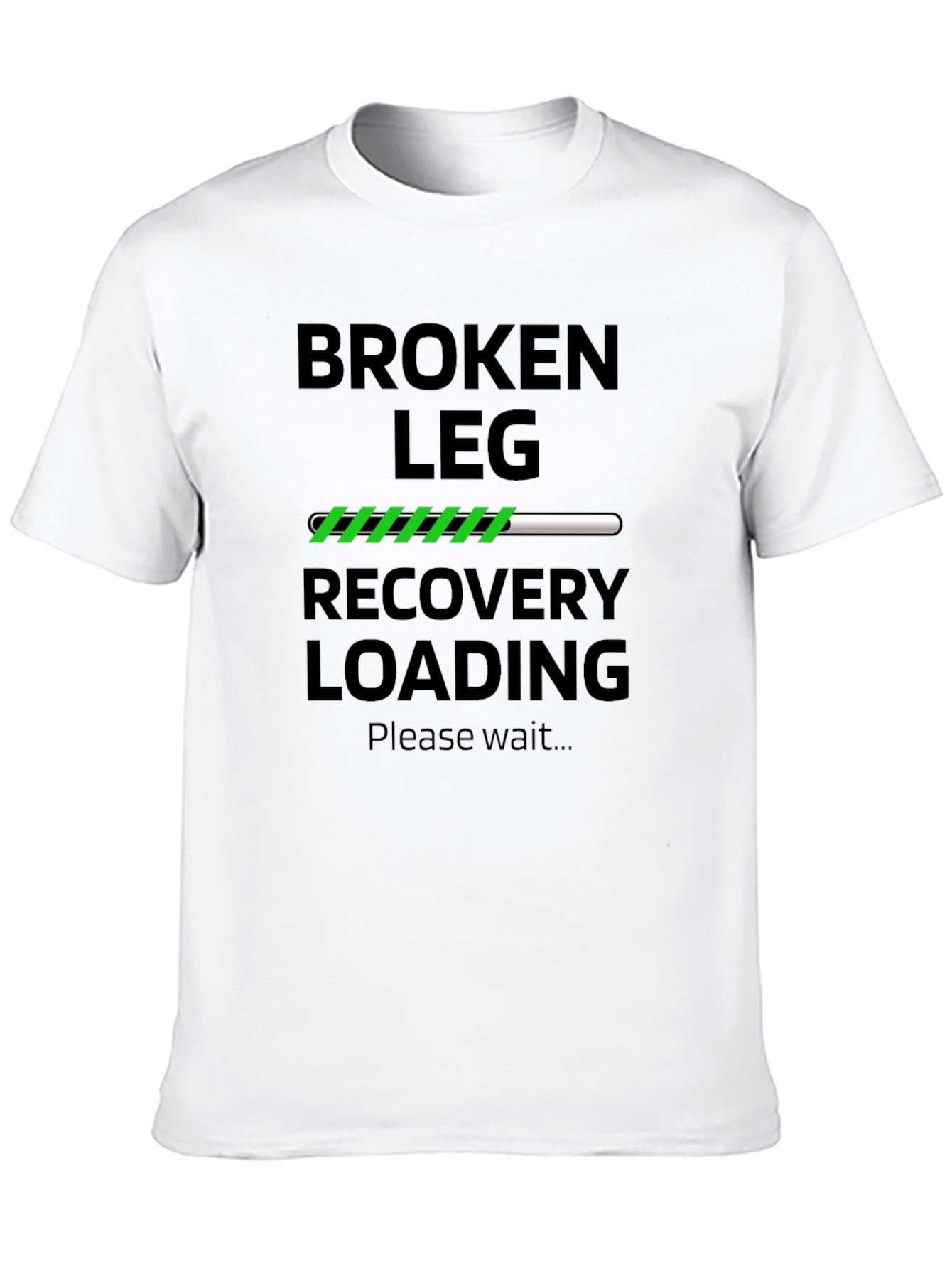Black Broken Leg Recovery Loading T-Shirt view 10