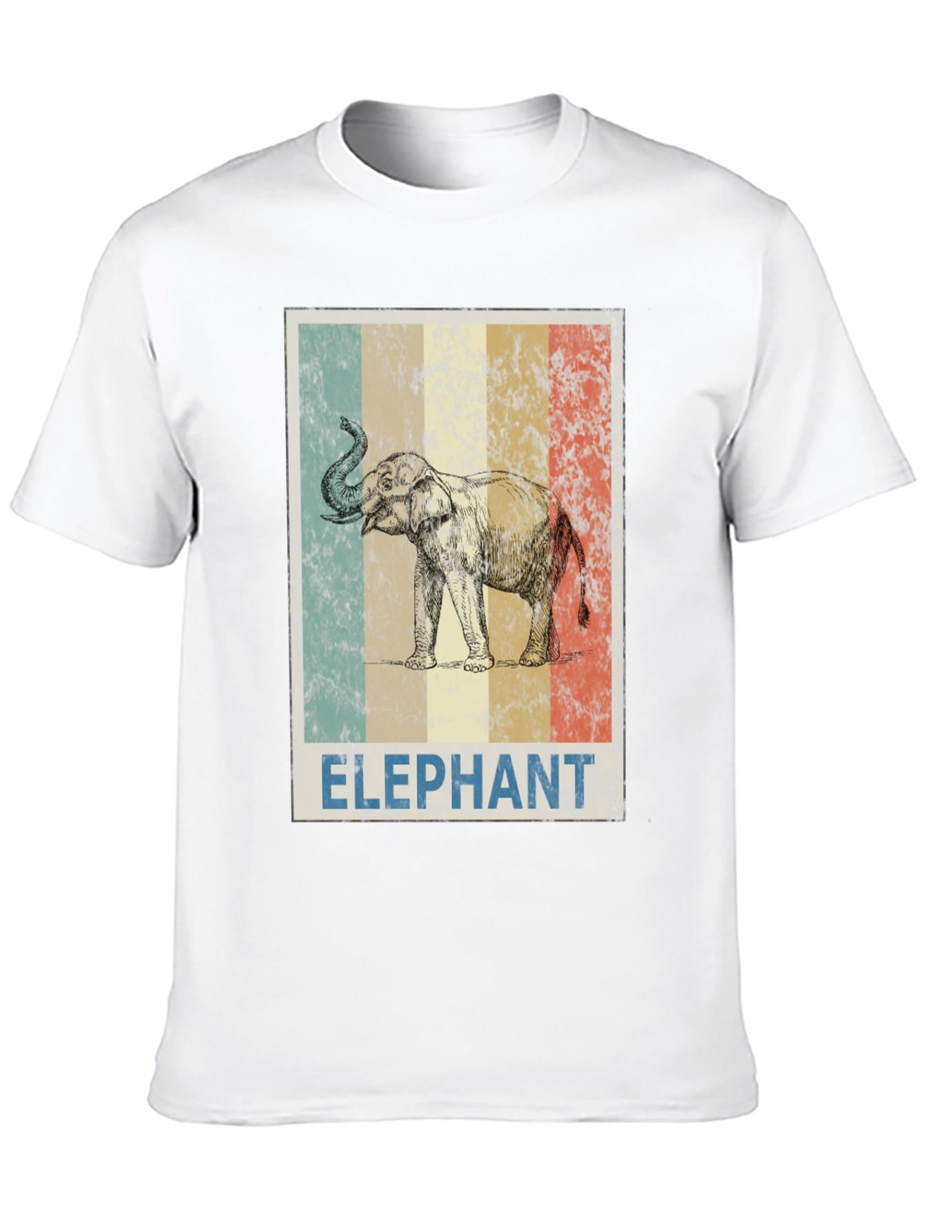 Black Vintage Elephant Graphic Tee - Black Cotton Blend view 10