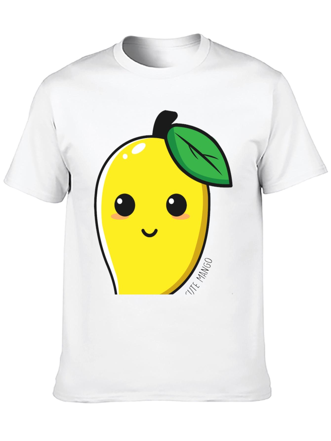 Black Cute Mango Graphic T-Shirt - Black Cotton Blend view 10