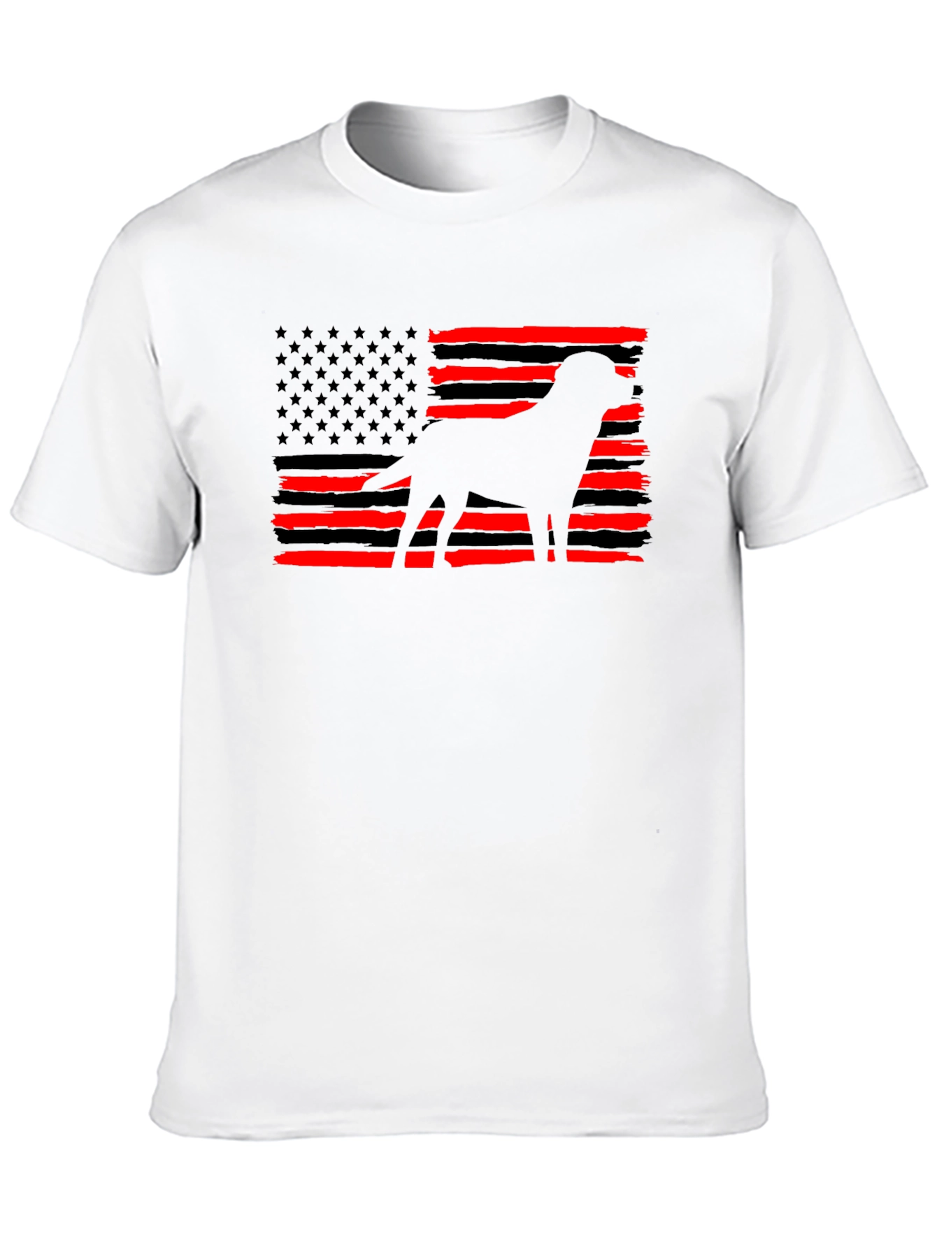 Black American Flag Dog T-Shirt view 10
