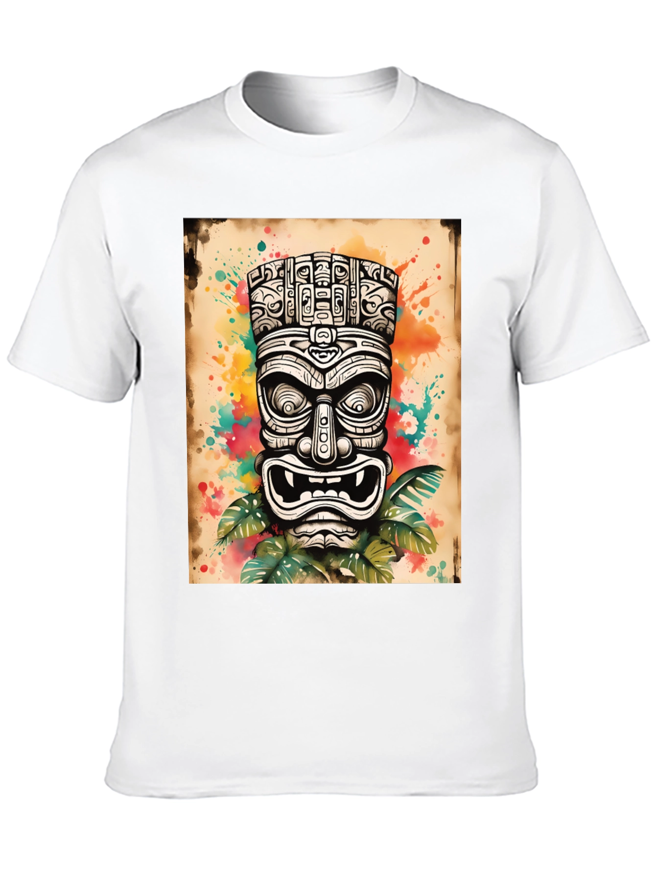 Black Tiki Art Graphic Tee - Men's Black T-Shirt view 10