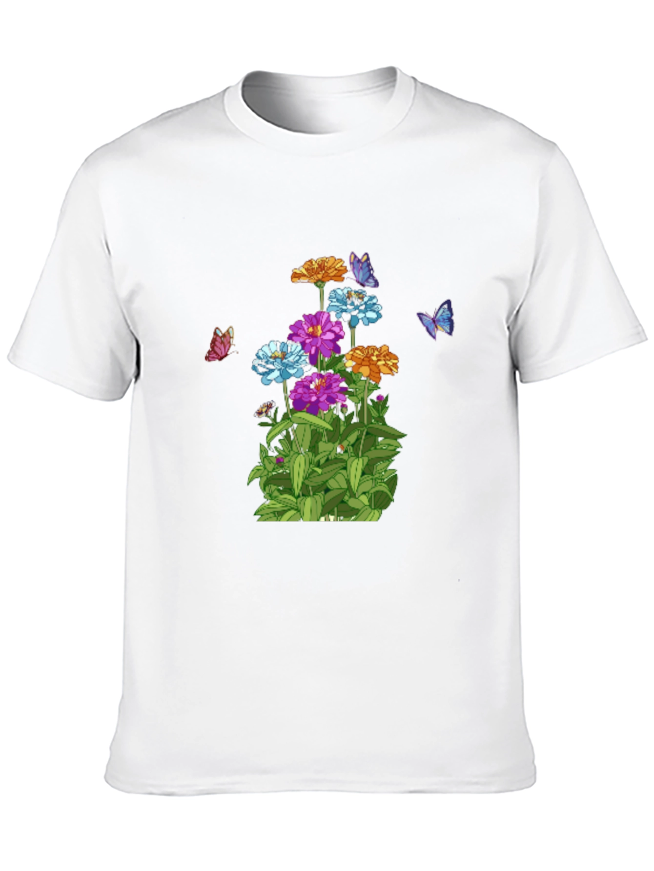 Black Floral Butterfly Print Black Tee view 10