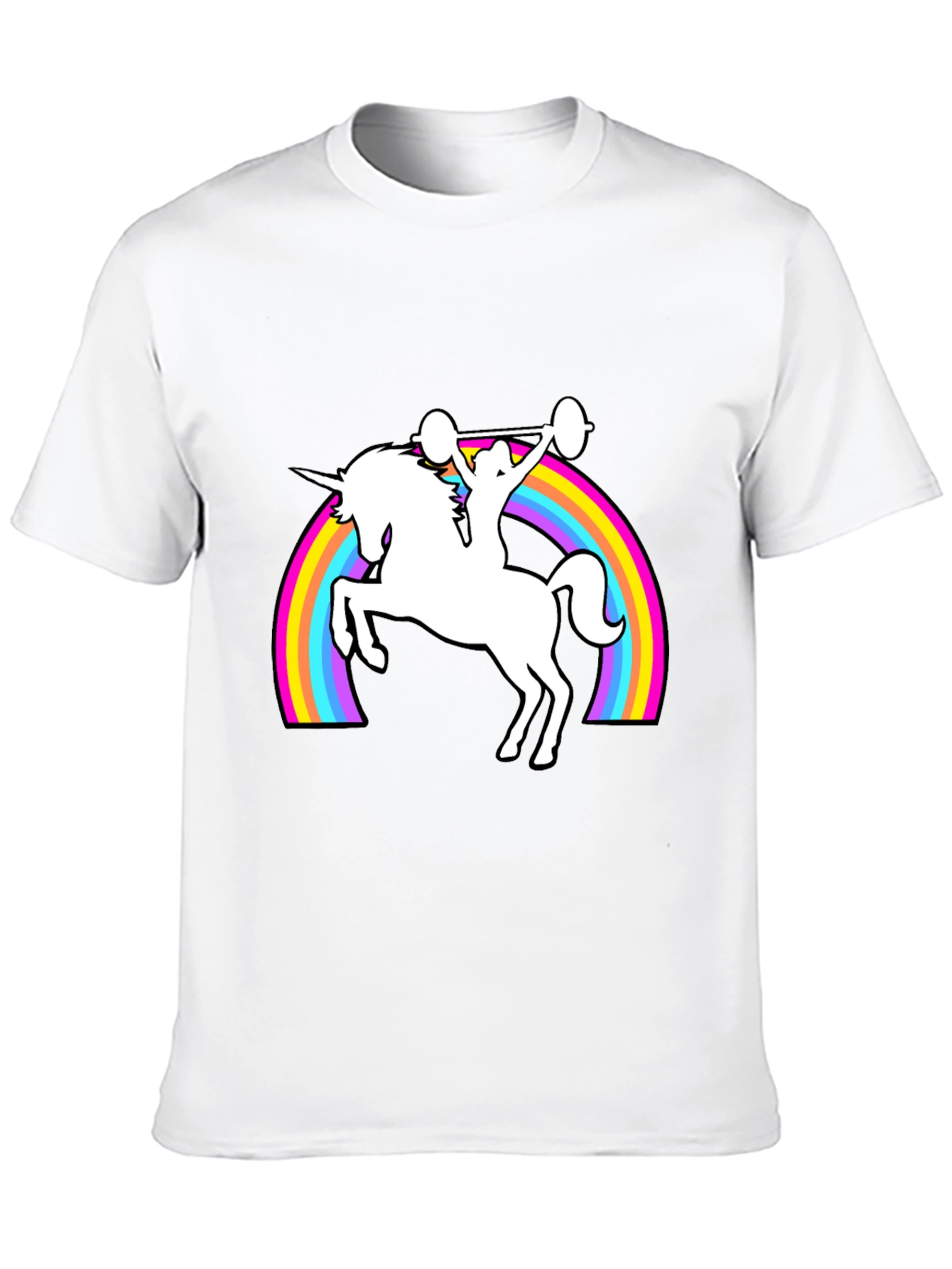 Black Unicorn Weightlifting Rainbow T-Shirt view 10