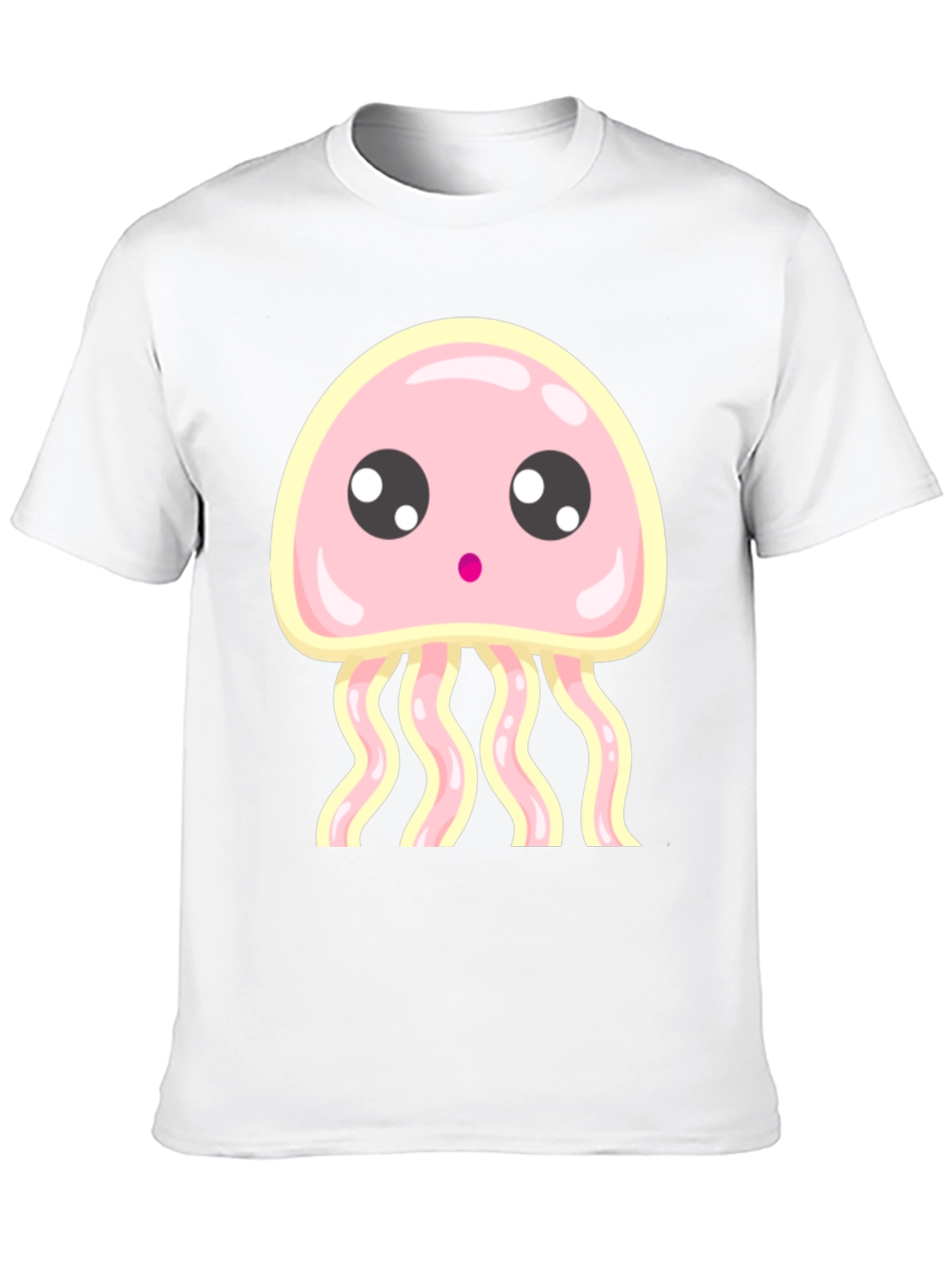 Black Cute Jellyfish Graphic Tee - Black Cotton Shirt view 10