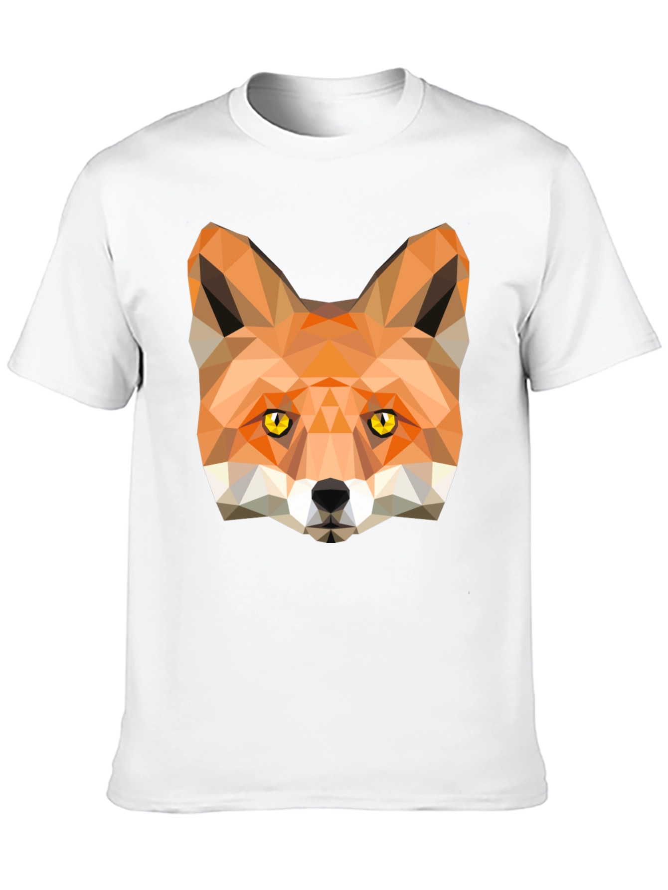 Black Geometric Fox Graphic Tee - Modern Style view 10