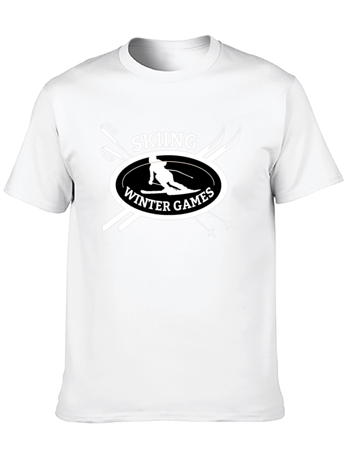 Black Skiing Winter Games Black T-Shirt view 10