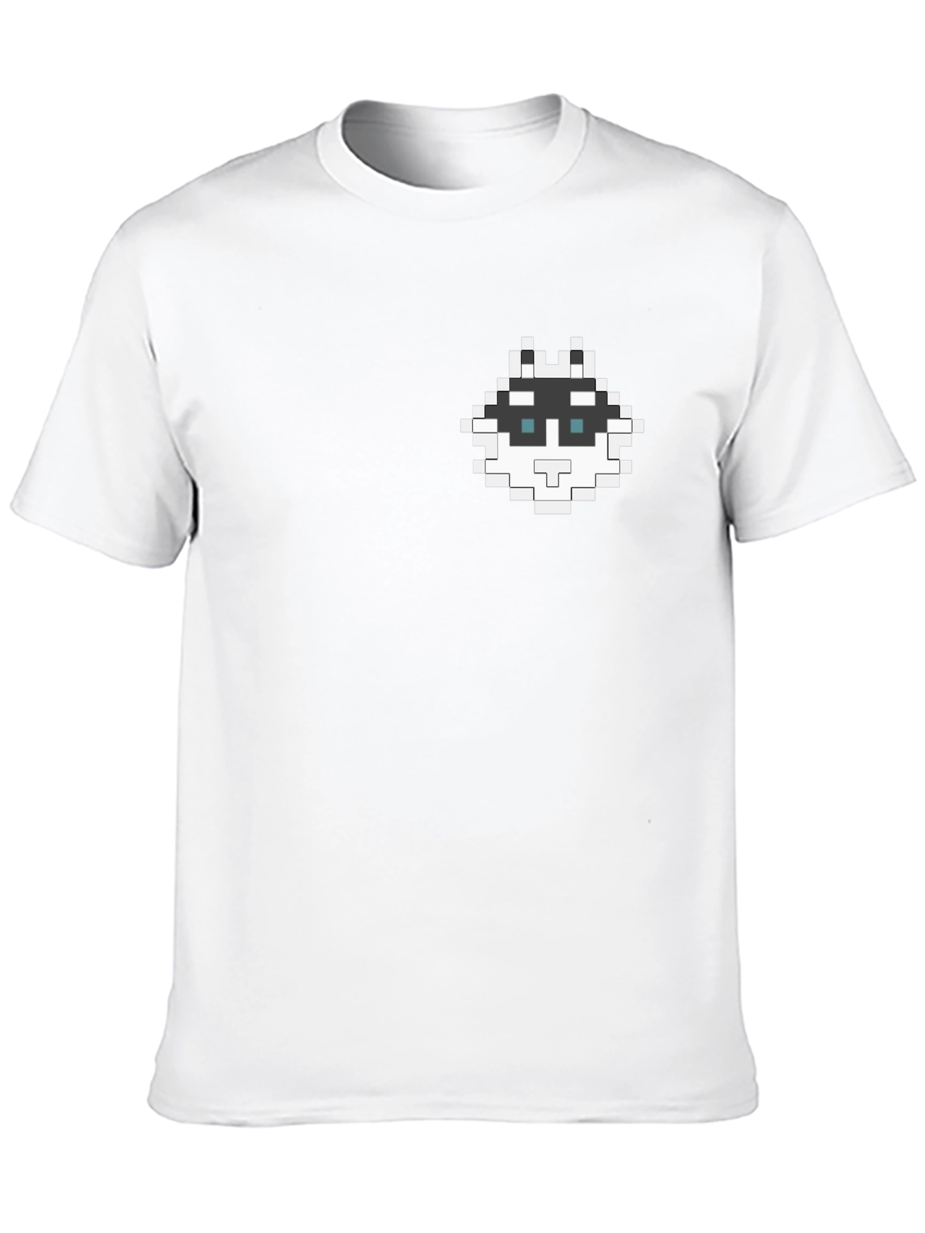 Black Pixel Art Husky Tee - Cool Graphic T-Shirt view 10