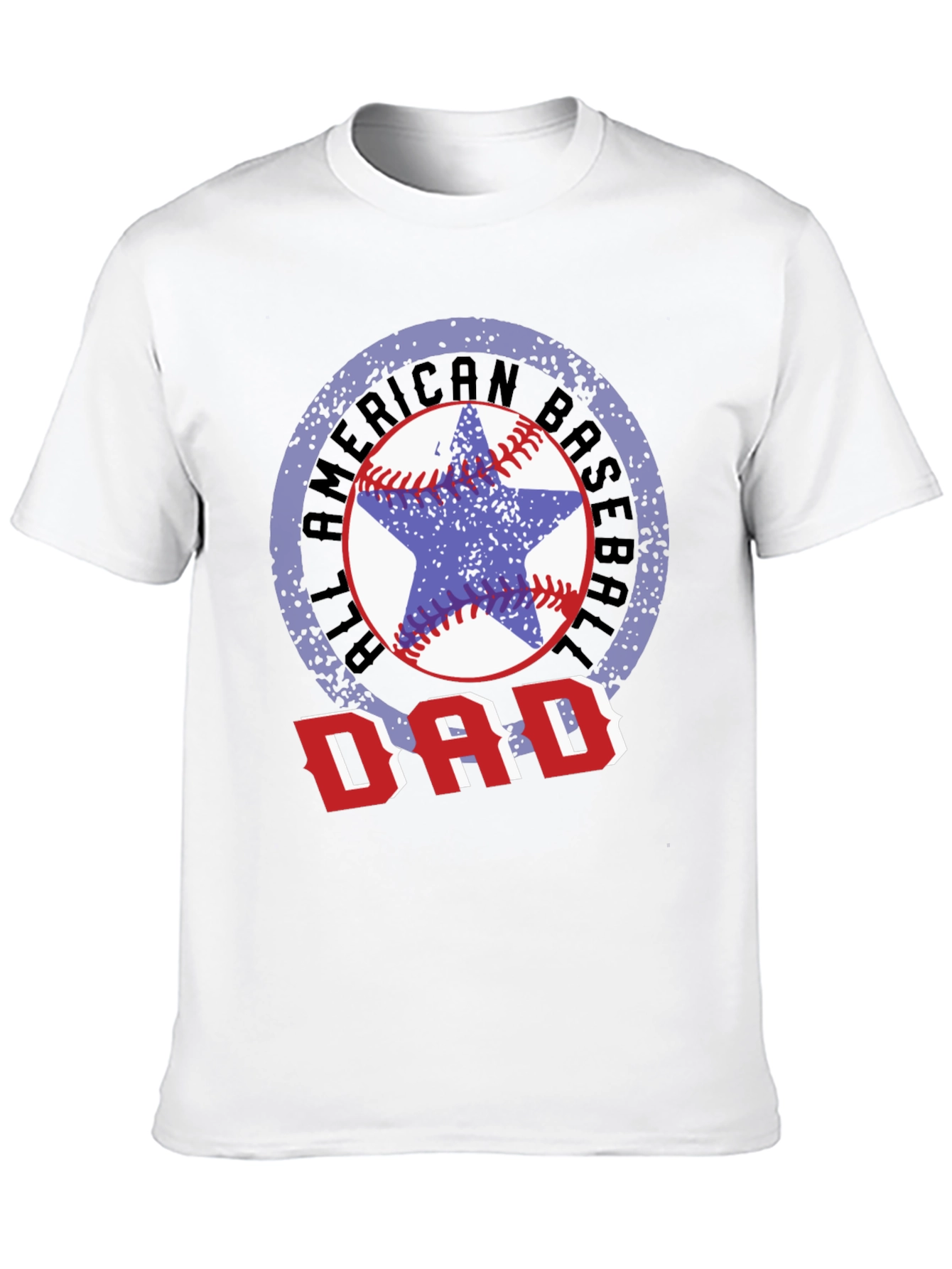 Black All American Baseball Dad T-Shirt view 10