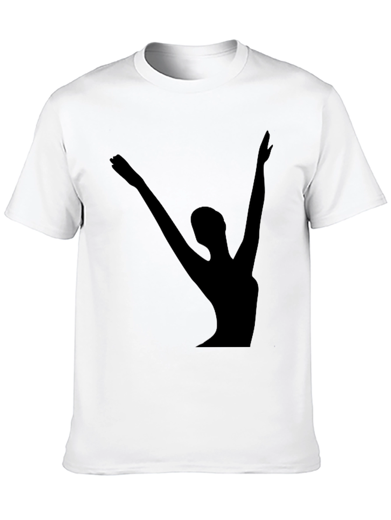 Black Silhouette Dancer Graphic Tee - Classic Black Cotton T-Shirt view 10